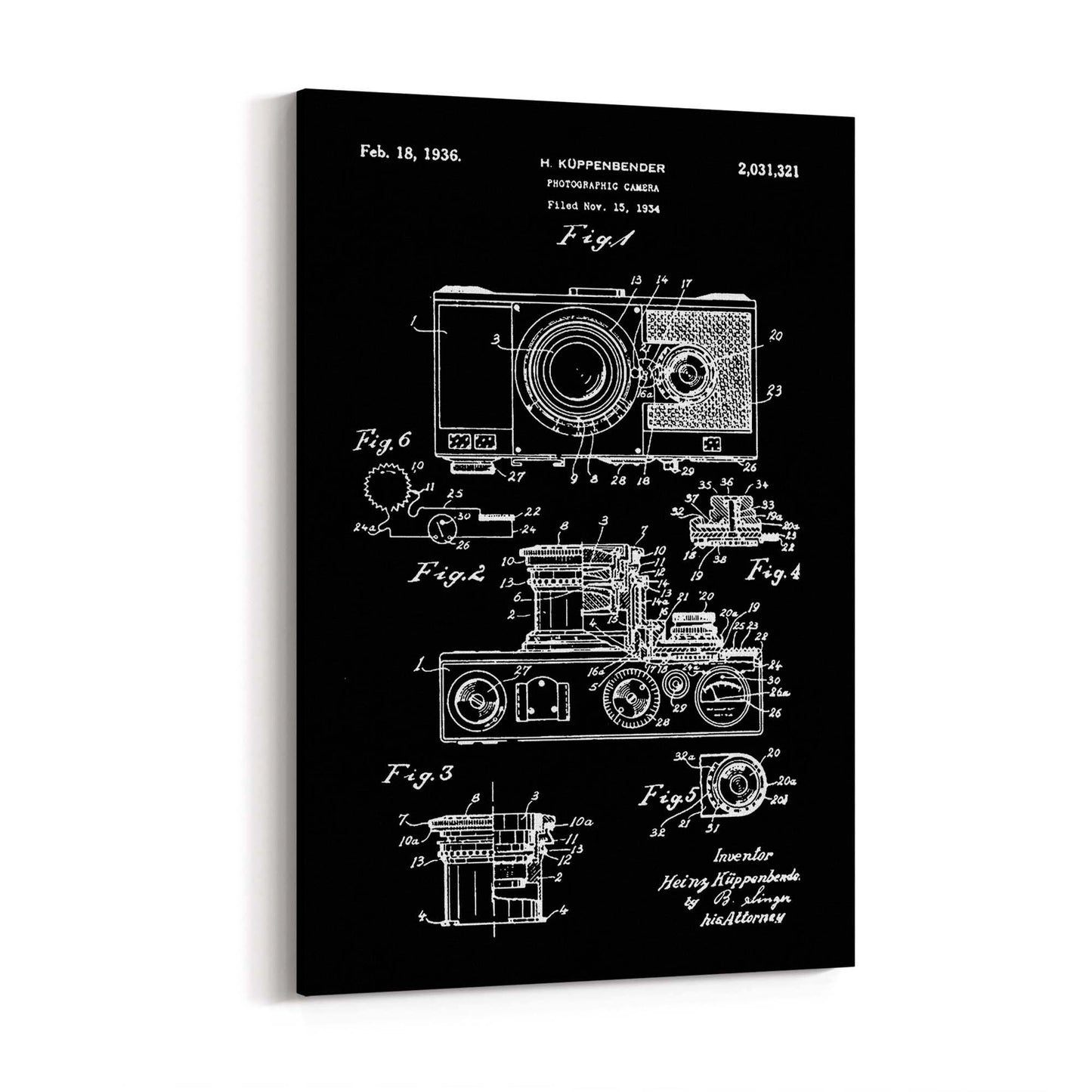 Vintage Camera Patent Photographer Wall Art #1 - The Affordable Art Company