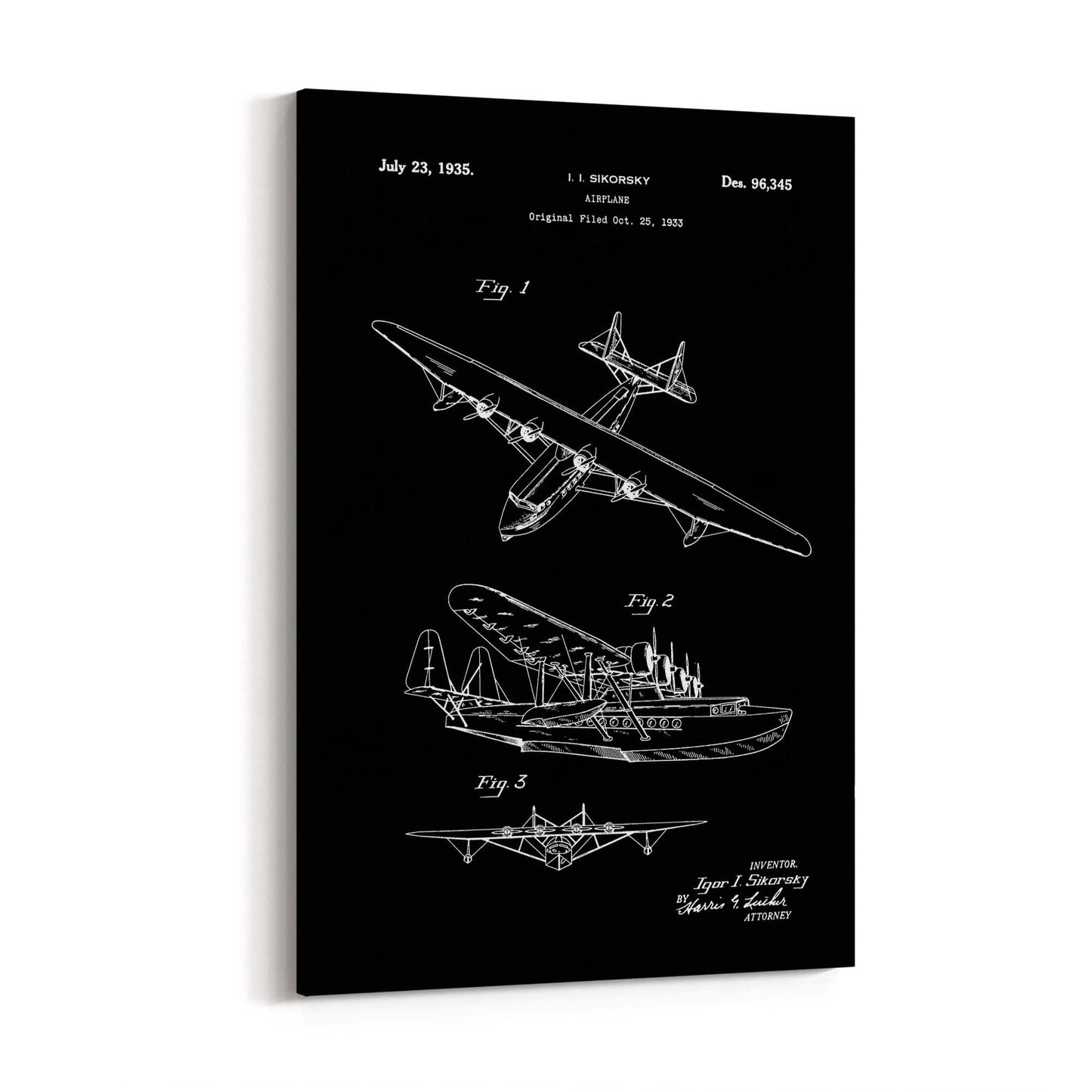 Airplane Patent Vintage Minimal Man Cave Wall Art #10 - The Affordable Art Company