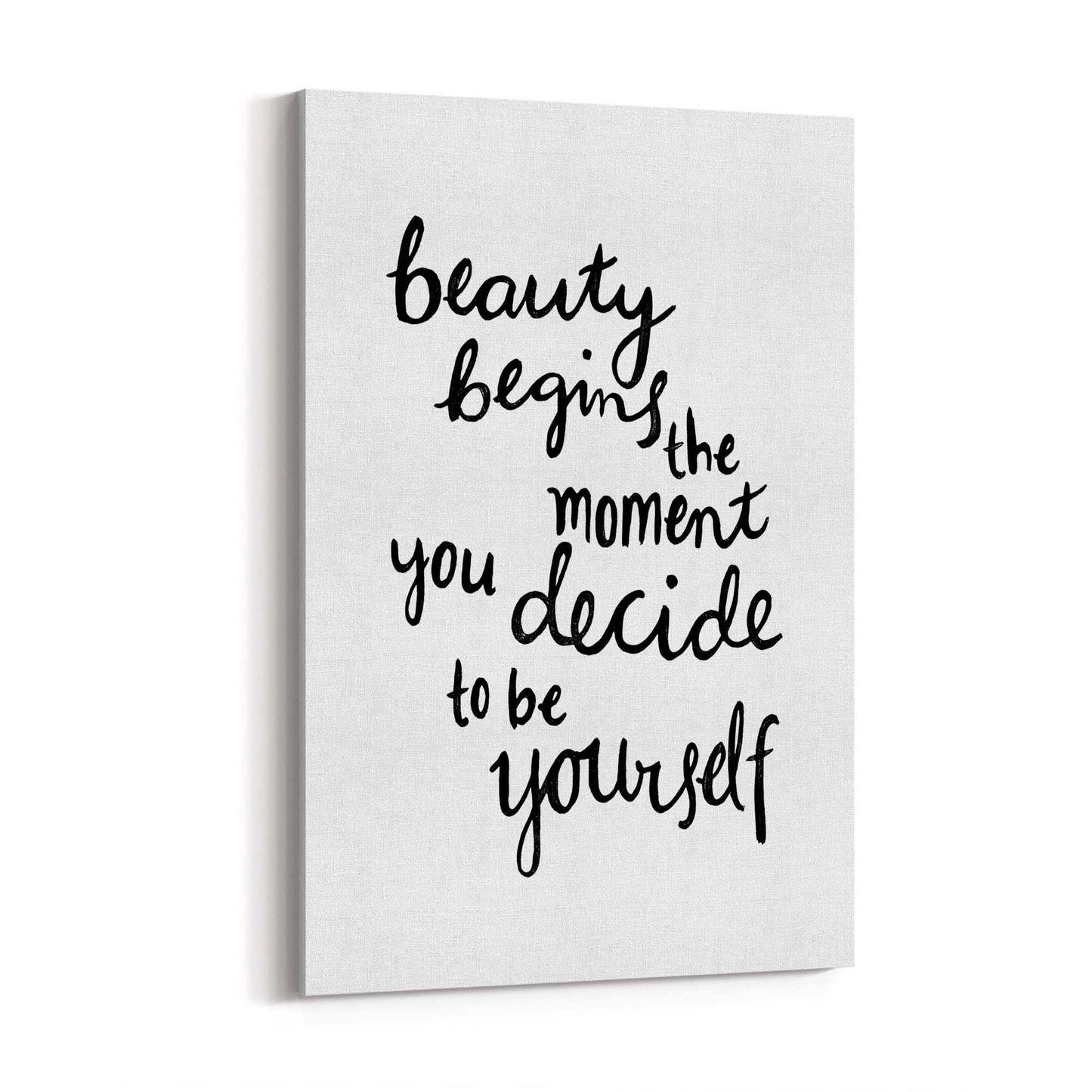 "Beauty Begins..." Bedroon Fashion Quote Wall Art - The Affordable Art Company