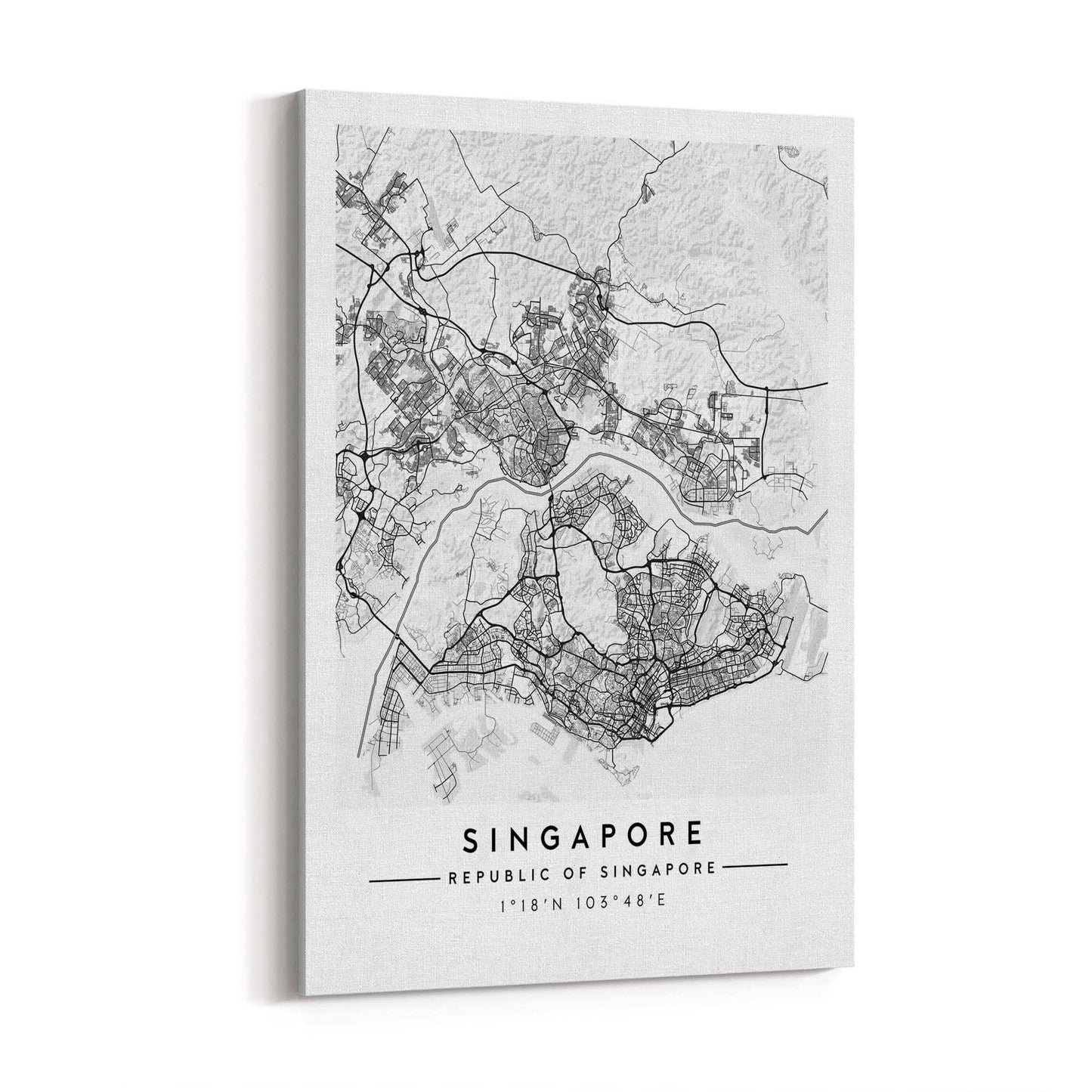 Singapore Minimal Map Wall Art - The Affordable Art Company