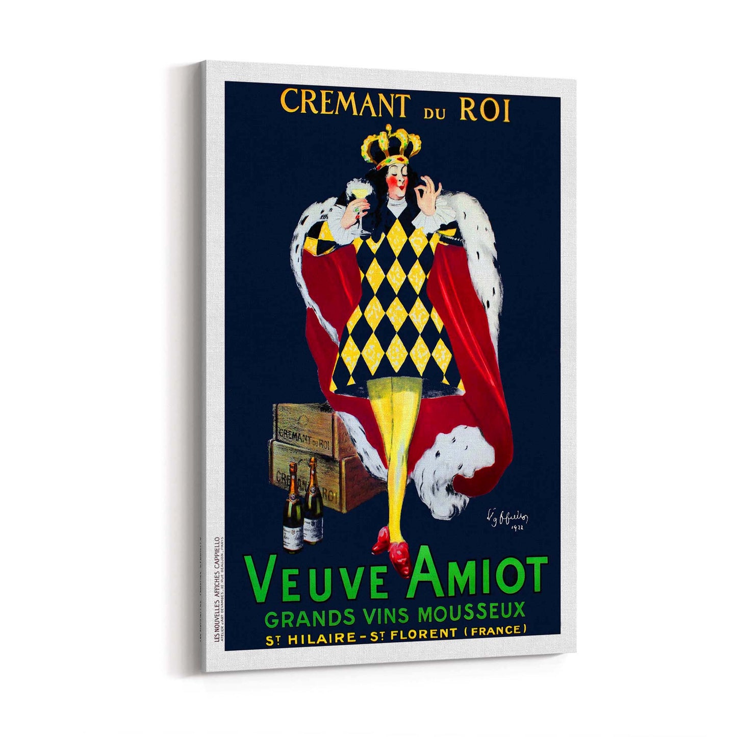 Cremant du Roi Veuve Amiot Vintage Drinks Advert Wall Art - The Affordable Art Company