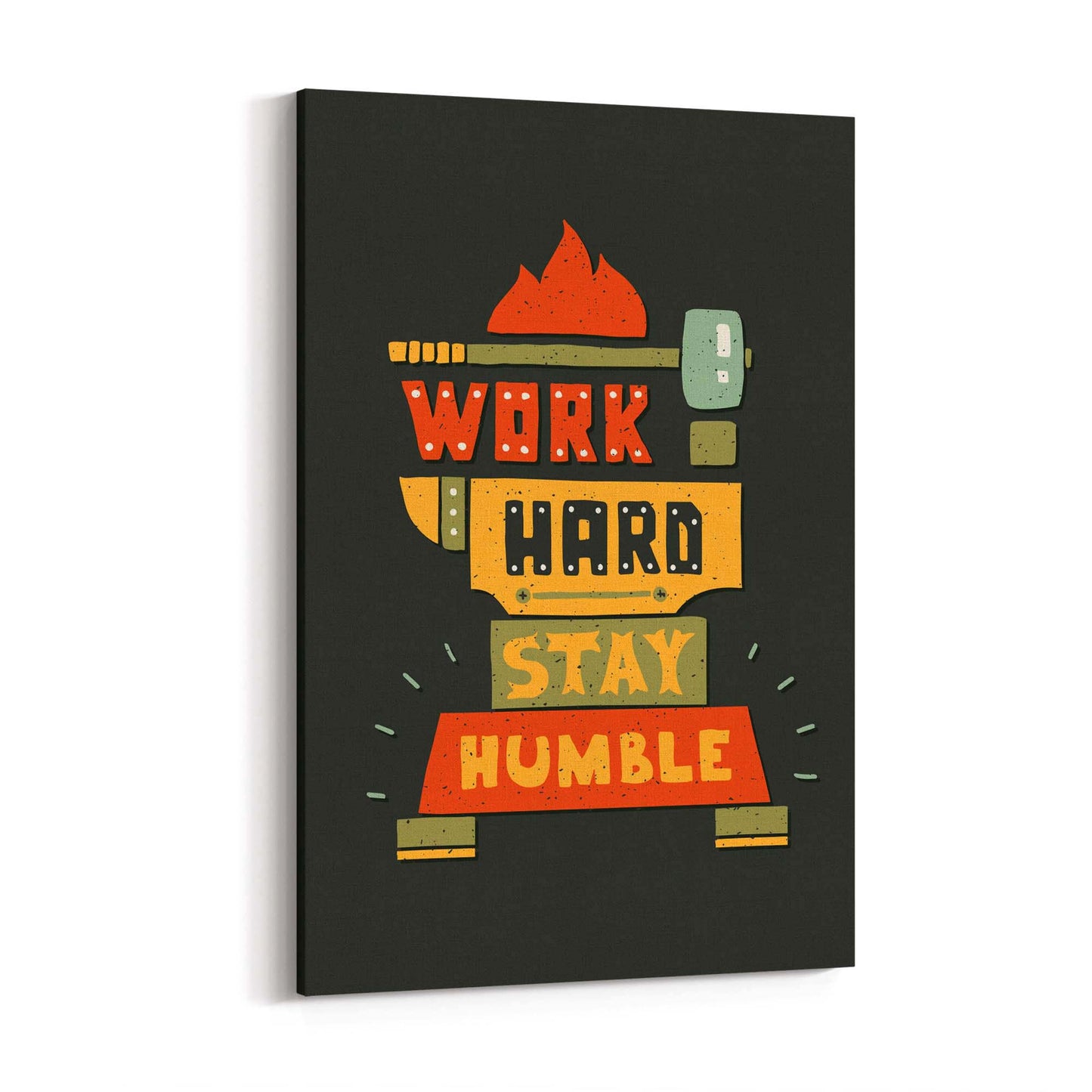 "Work Hard Stay Humble" Office Quote Wall Art - The Affordable Art Company