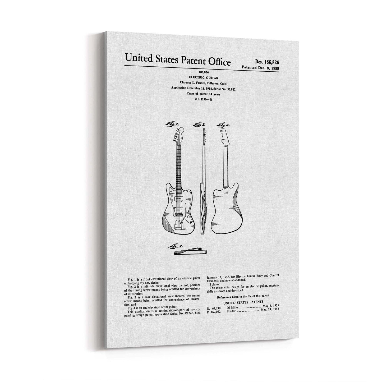 Vintage Guitar Patent Music Wall Art #4 - The Affordable Art Company