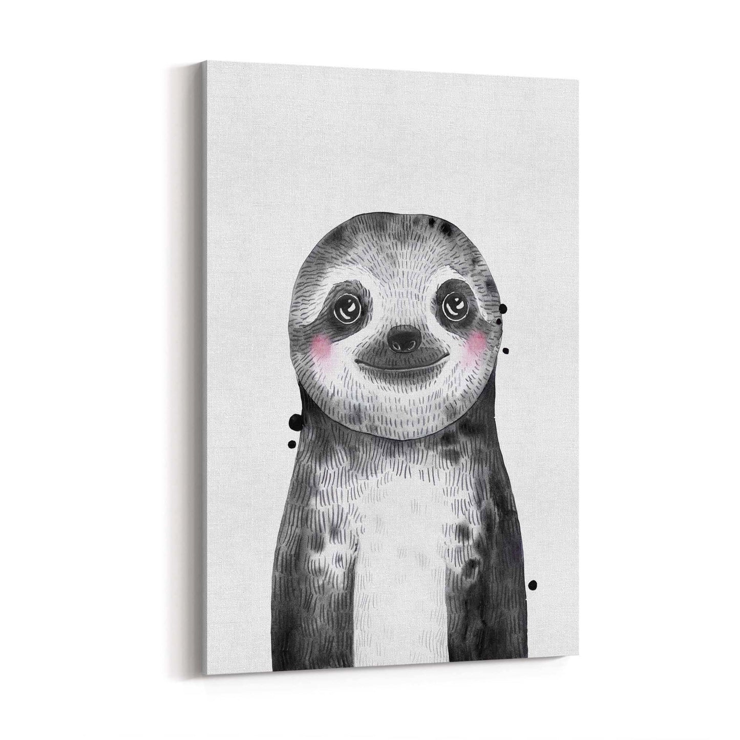 Cute Blushing Baby Sloth Nursery Animal Wall Art - The Affordable Art Company