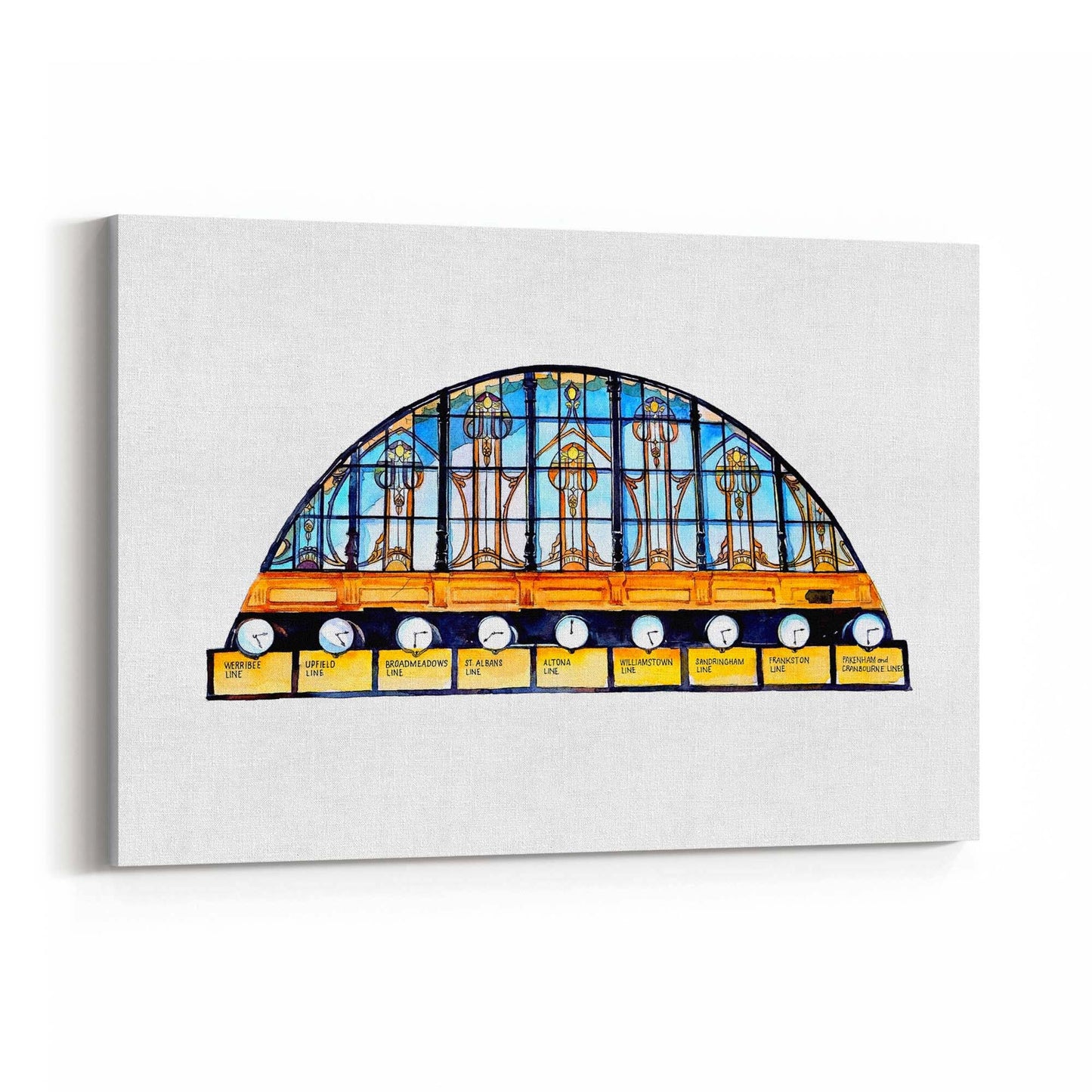 Flinders Street Station Clocks Painting Wall Art - The Affordable Art Company