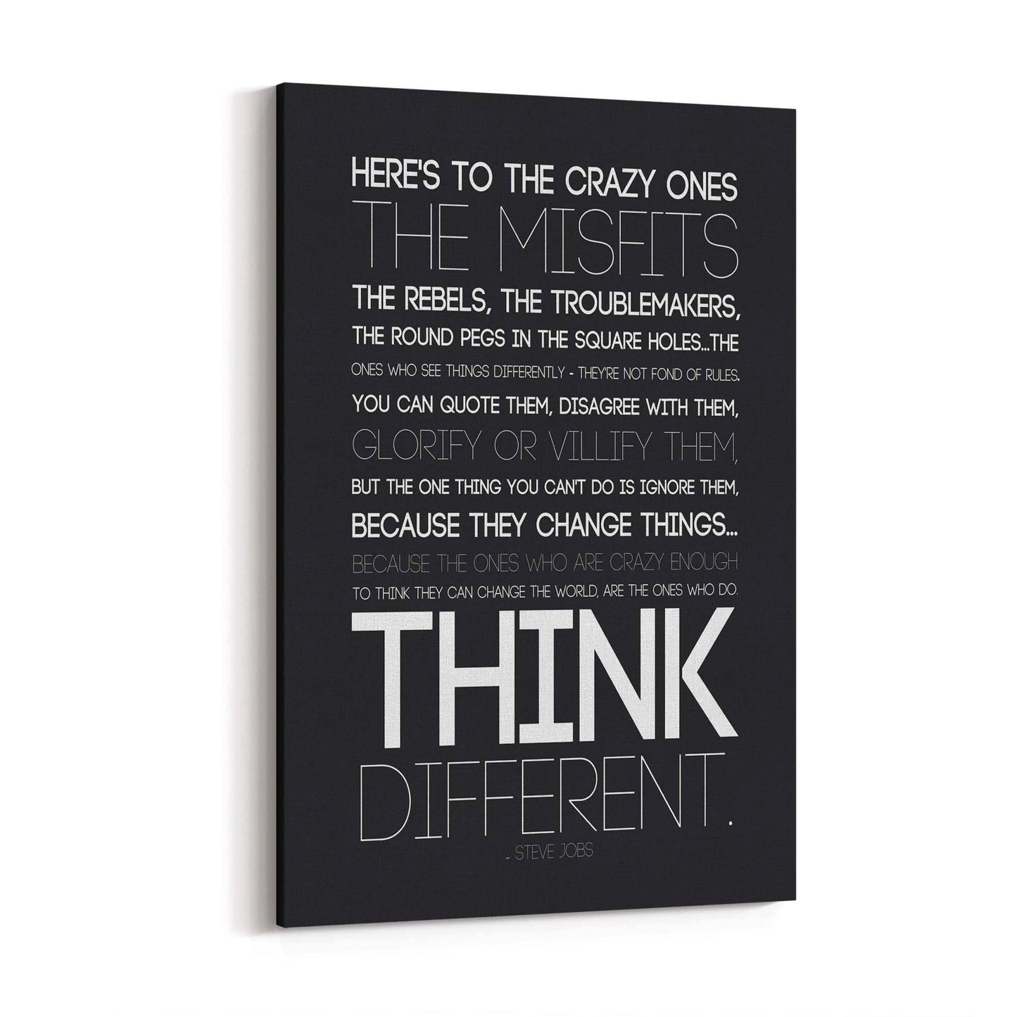 "Think Different" Steve Jobs Office Quote Wall Art - The Affordable Art Company