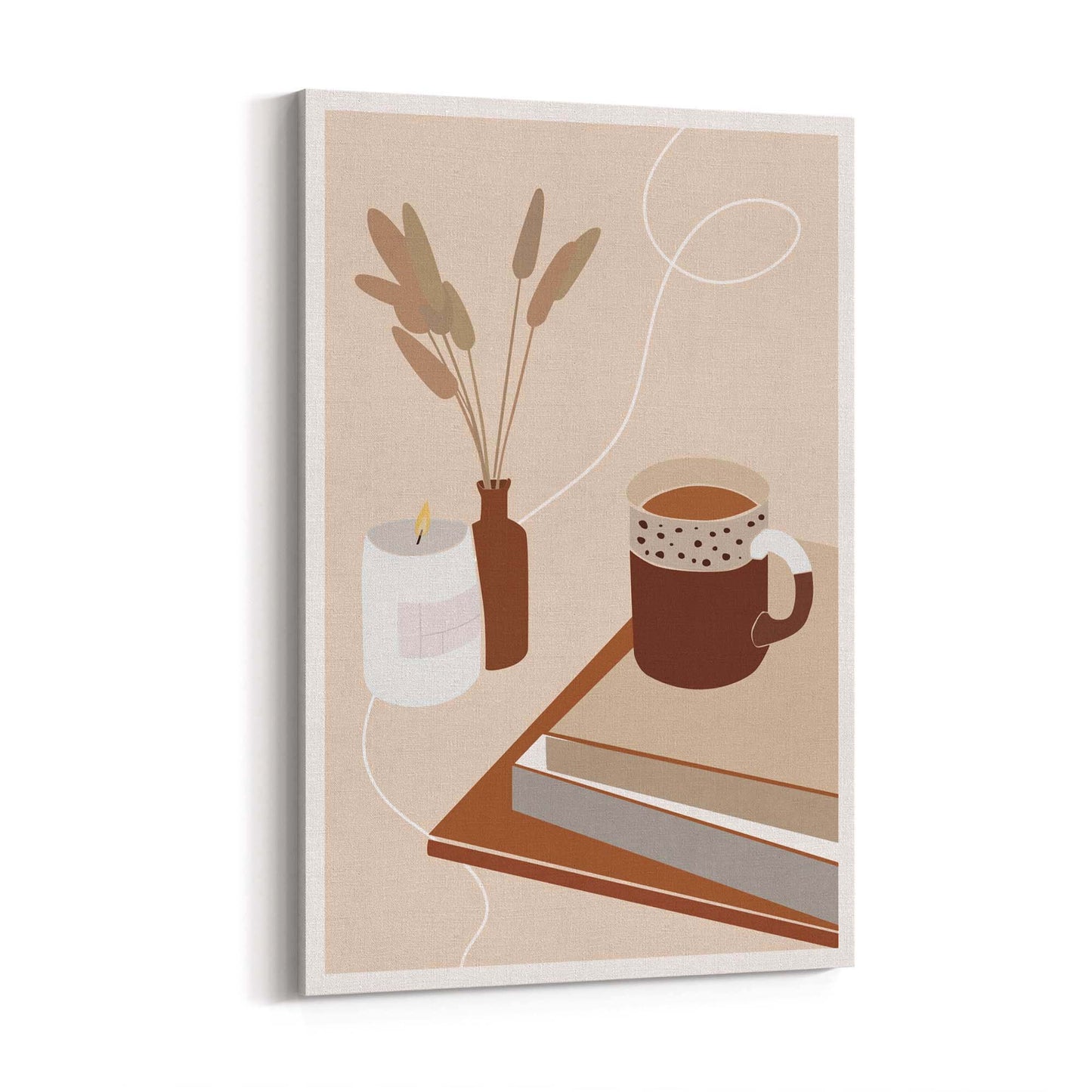 Abstract Coffee Morning Retro Minimal Wall Art - The Affordable Art Company