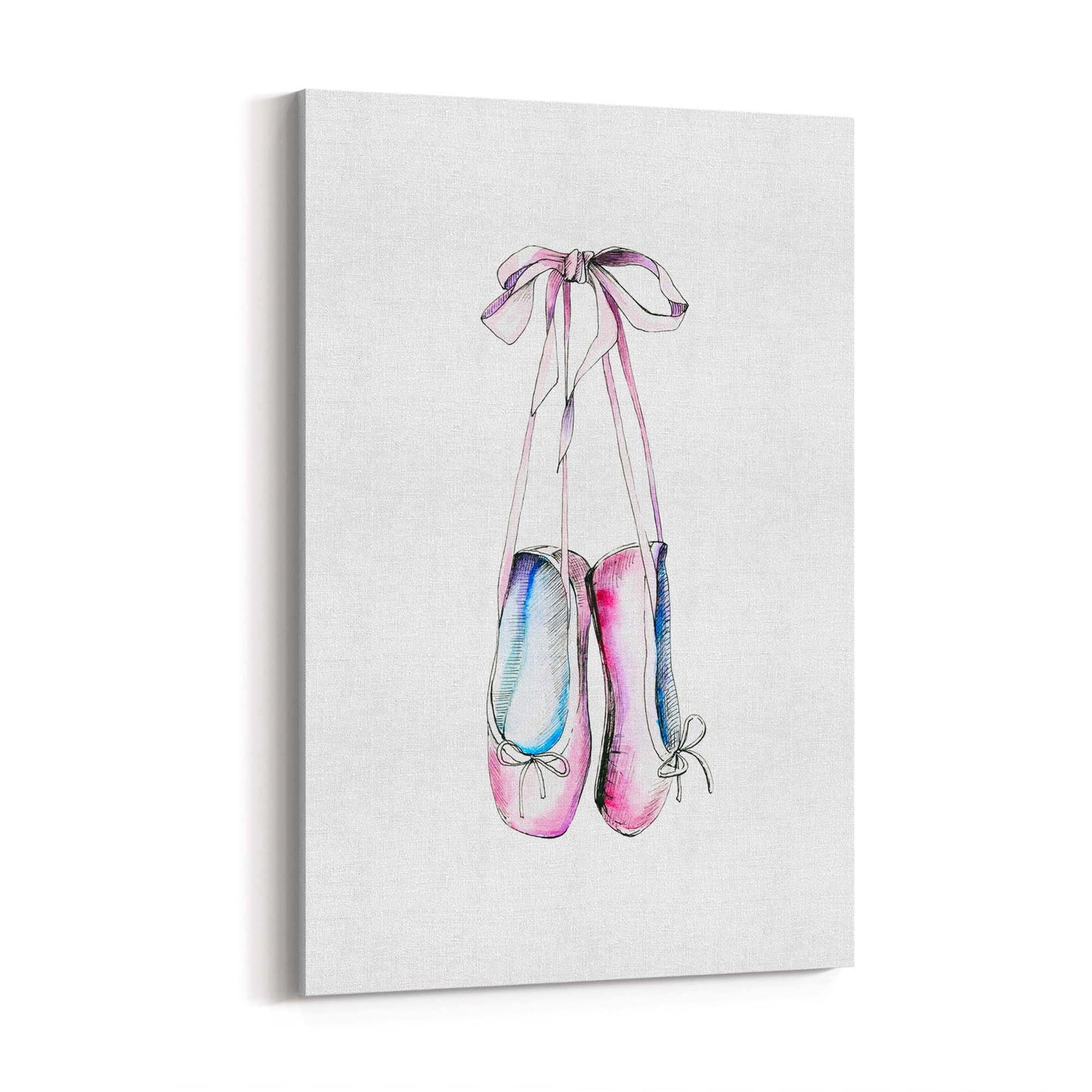 Cute Ballet Shoes Girls Bedroom Pink Wall Art - The Affordable Art Company