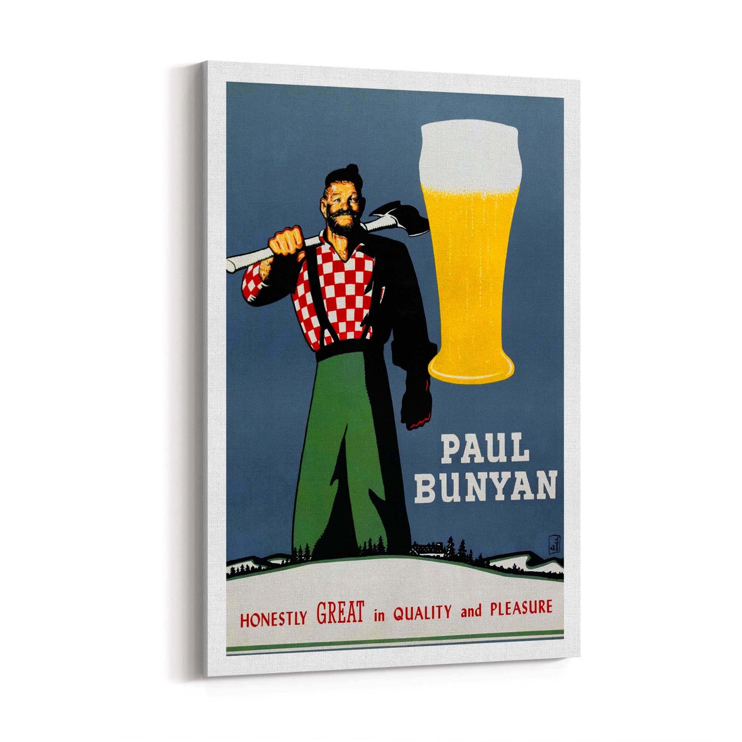 Paul Bunyan Vintage Beer Advert Wall Art - The Affordable Art Company
