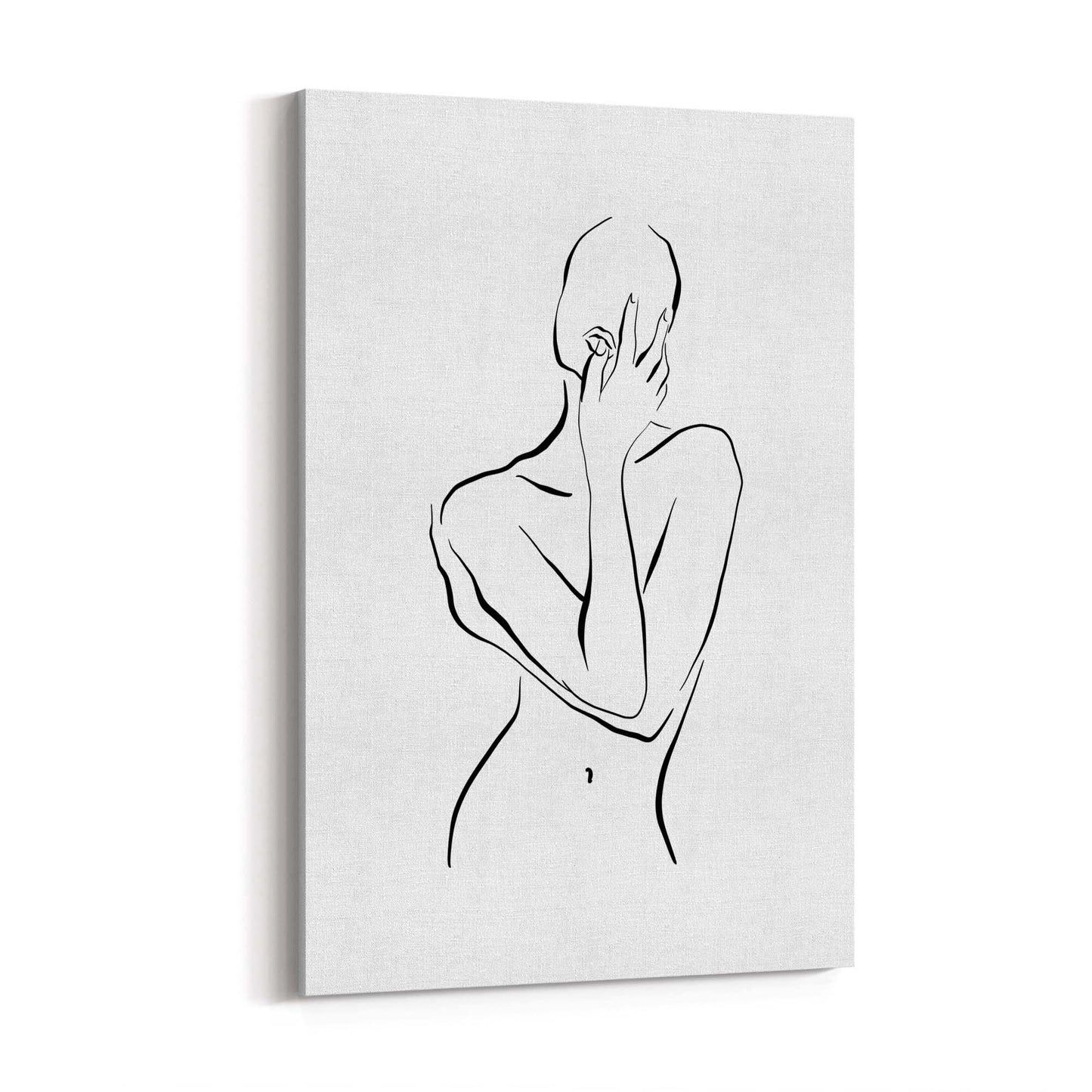 Nude Female Body Minimal Line Drawing Wall Art #1 - The Affordable Art Company