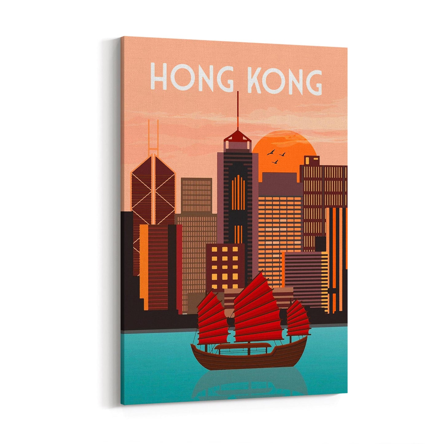 Retro Hong Kong Travel Advert Wall Art - Portsby