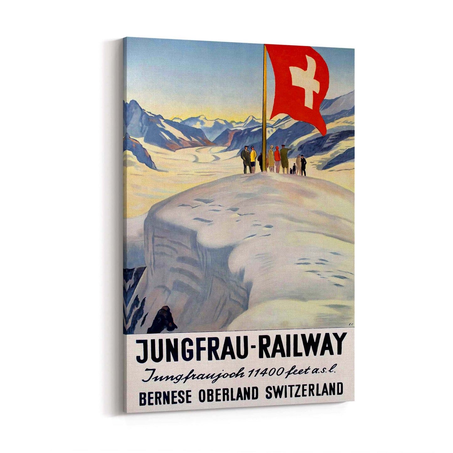 Jungfrau Railway Switzerland Vintage Travel Advert Wall Art - The Affordable Art Company