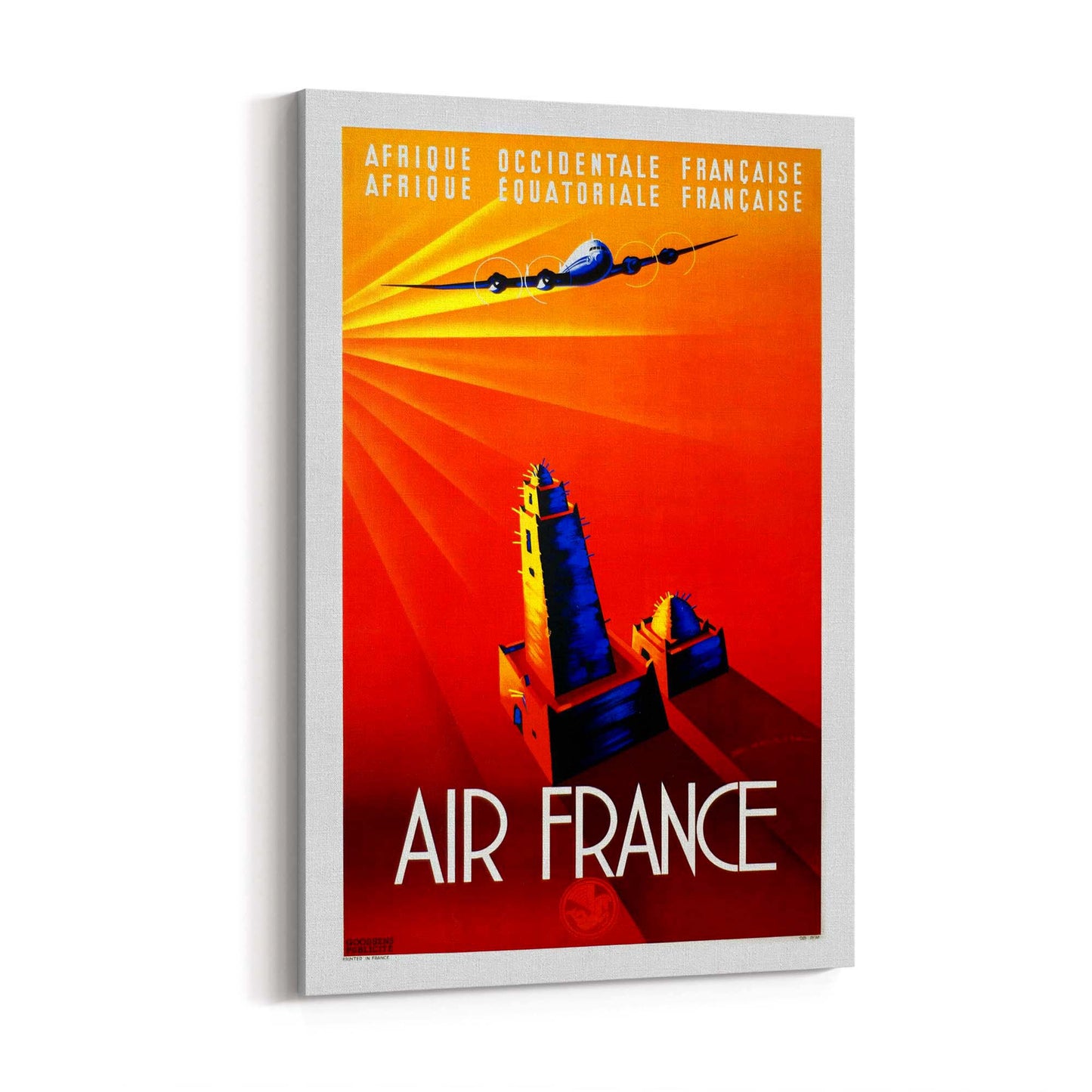 Air France Vintage Travel Advert Airline Wall Art - The Affordable Art Company