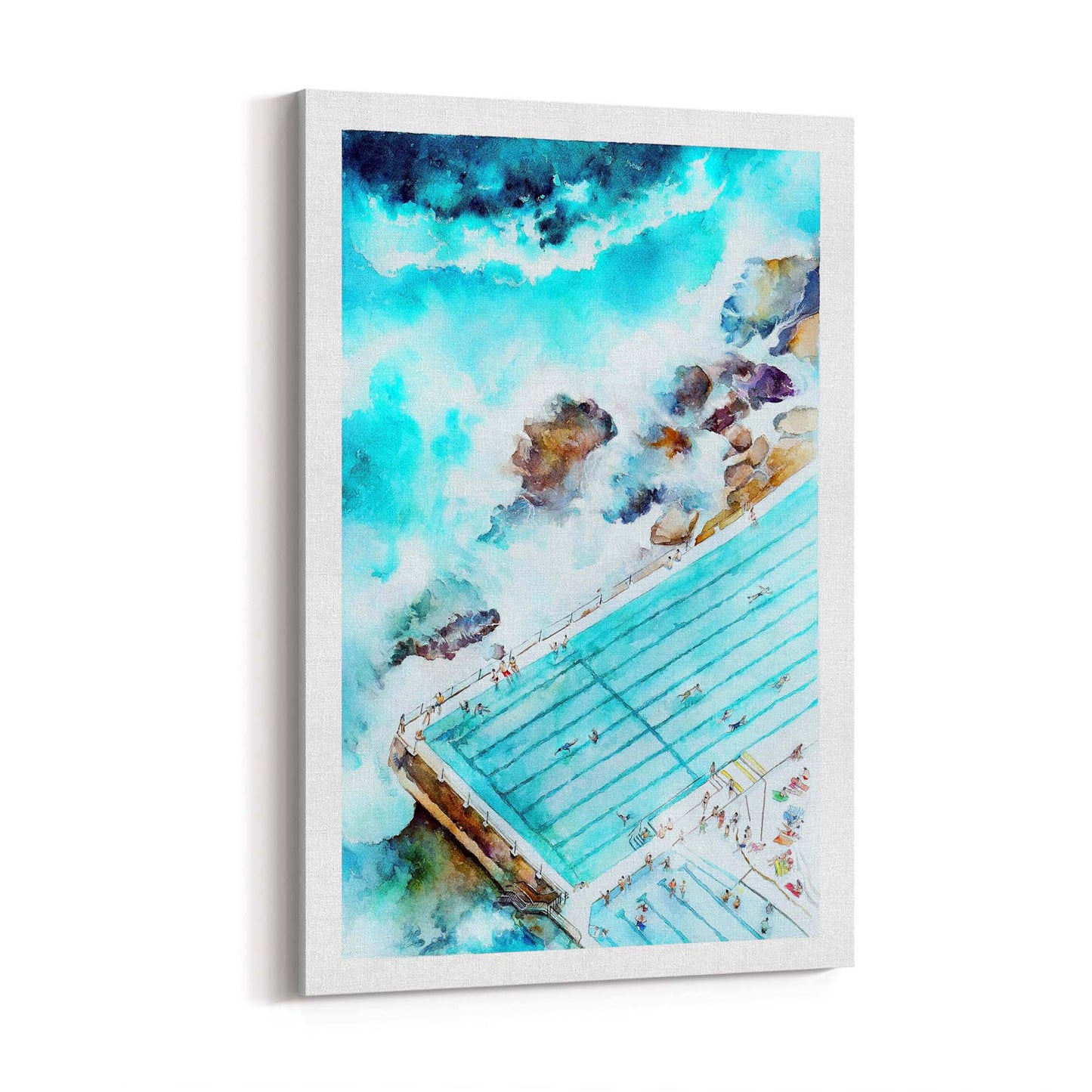 Bondi Sea Baths Sydney Painting Artwork Wall Art - The Affordable Art Company