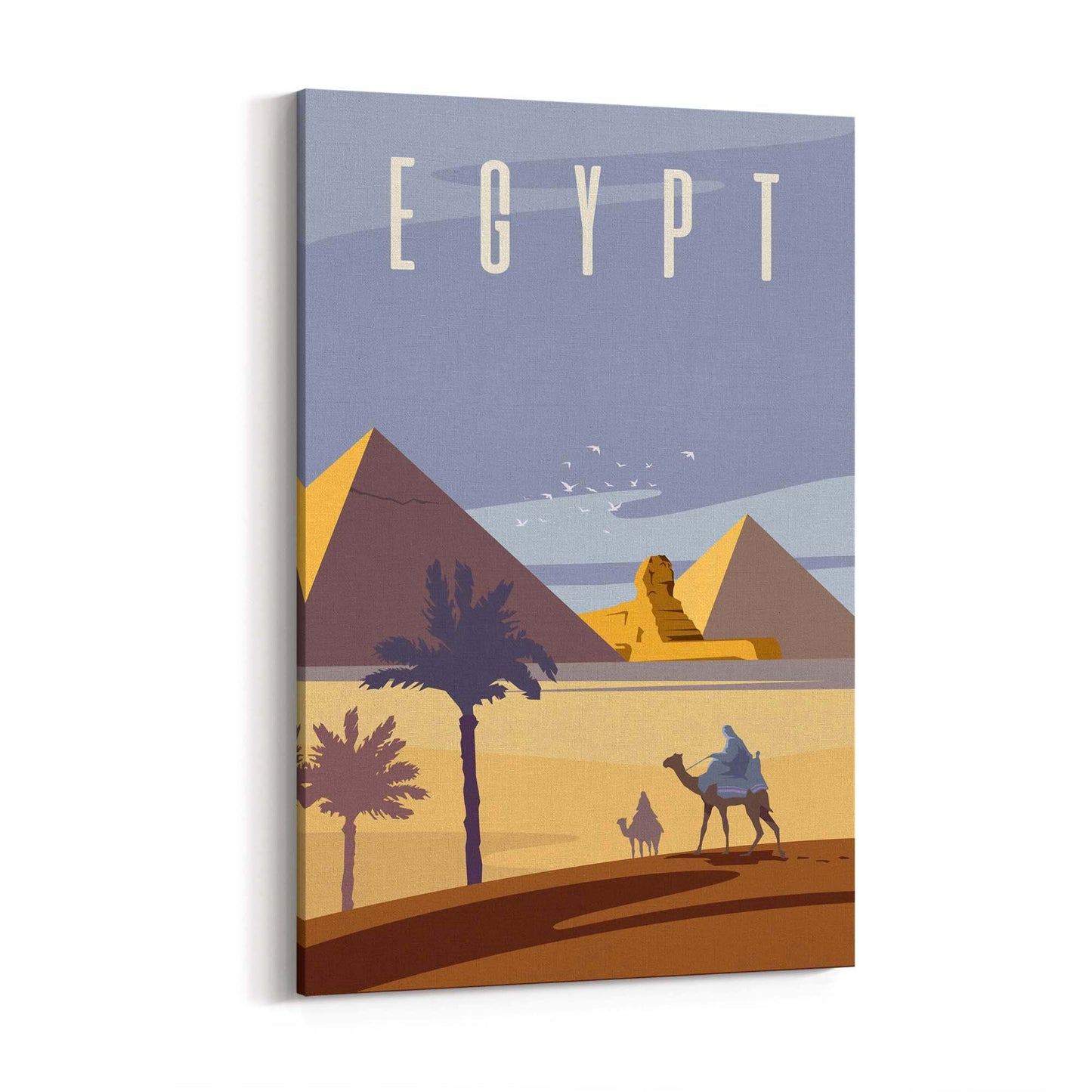 Retro Pyramids Egypt World Travel Vintage Wall Art - The Affordable Art Company