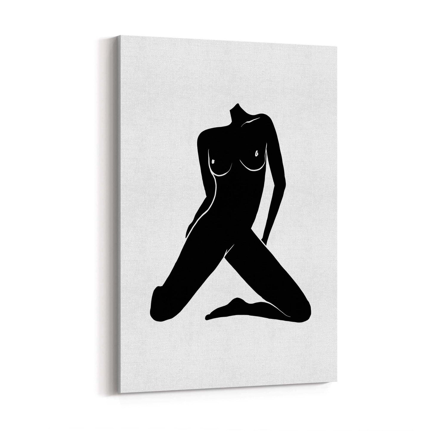 Nude Ink Abstract Painting Minimal Black Wall Art - The Affordable Art Company