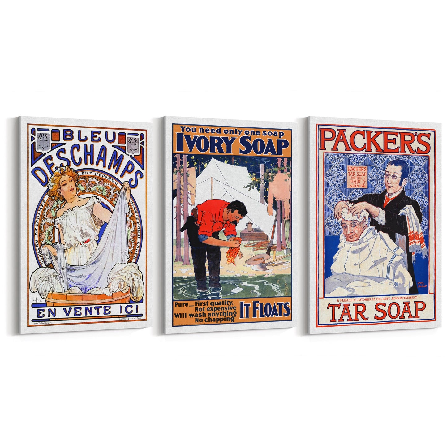 Set of Vintage Soap Adverts Laundry Room Wall Art - The Affordable Art Company
