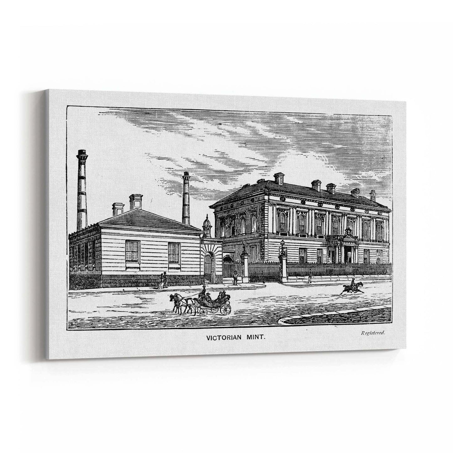 Victorian Mint, Melbourne Drawing Vintage Wall Art - The Affordable Art Company