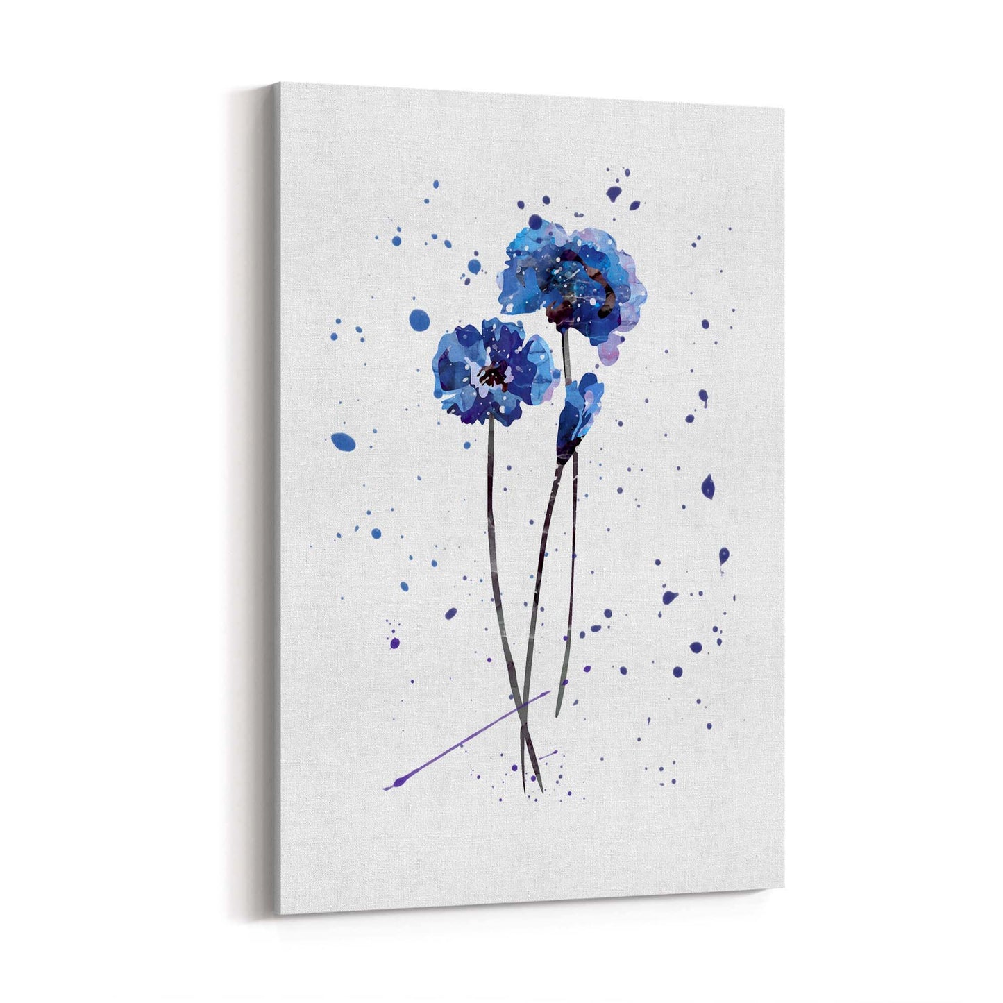 Scandi Blue Flower Design Minimal Kitchen Wall Art #1 - The Affordable Art Company