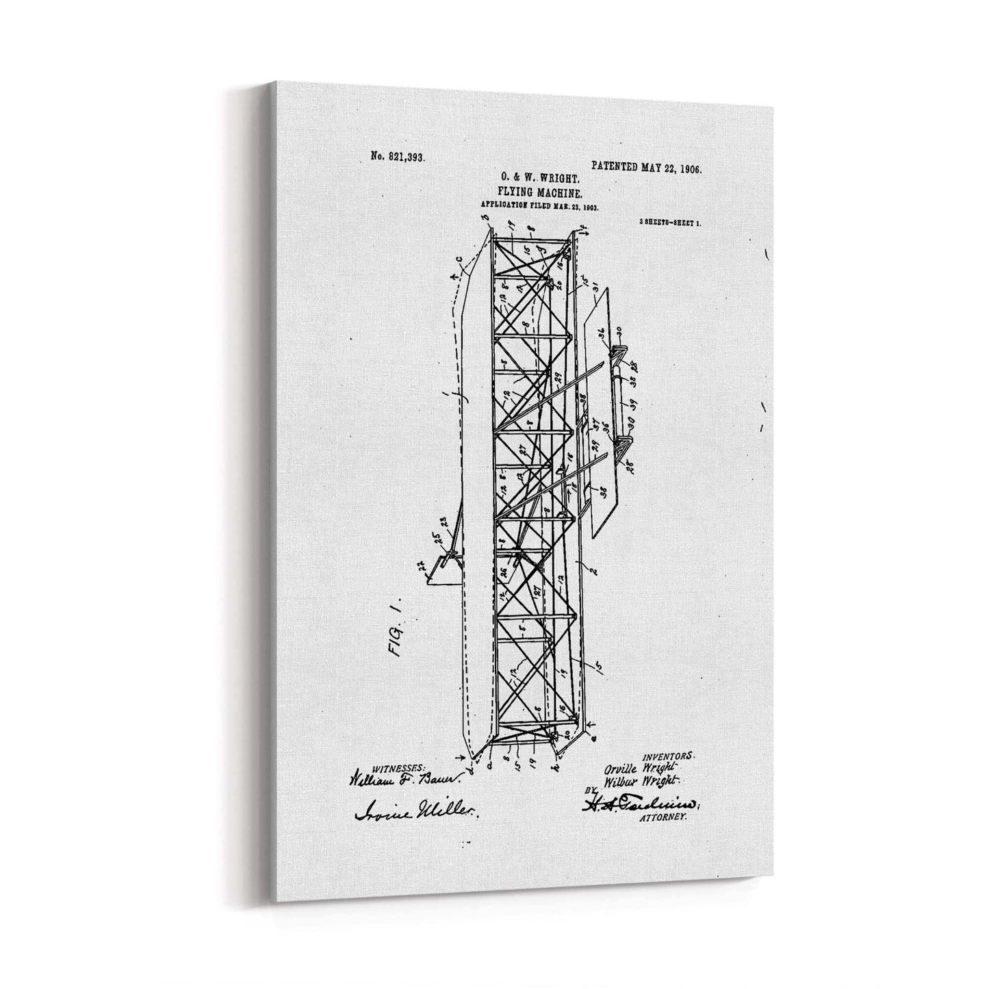 Airplane Patent Vintage Minimal Man Cave Wall Art #9 - The Affordable Art Company