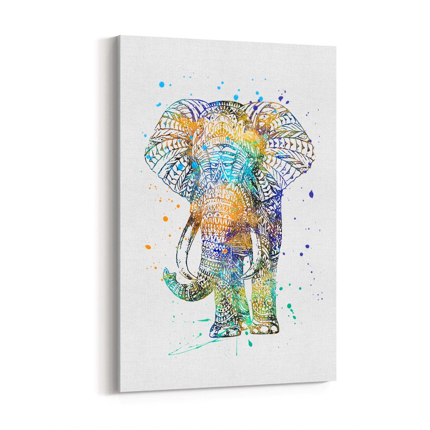 Elephant Mandala Cute Pattern Animal Wall Art - The Affordable Art Company