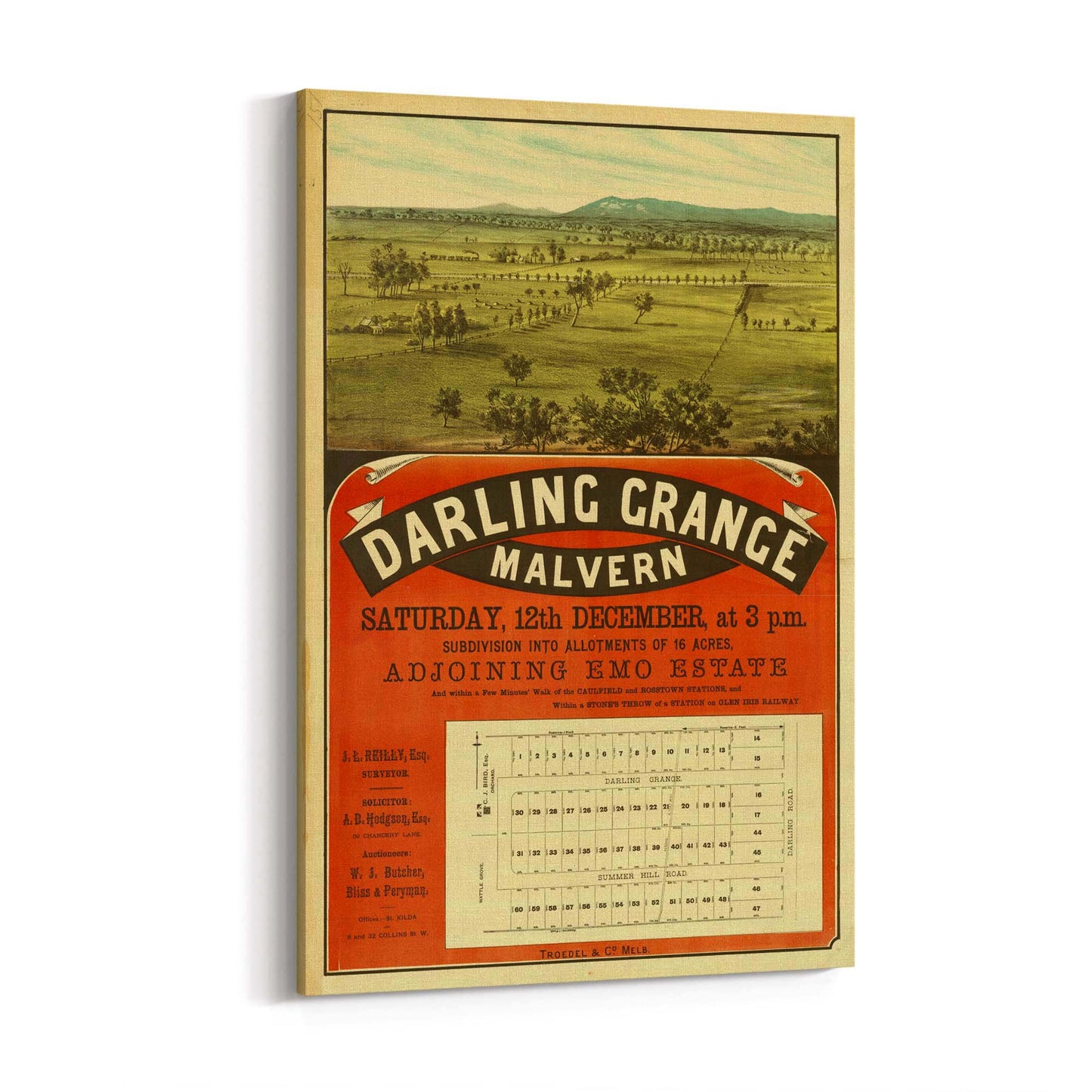 Malvern Melbourne Vintage Real Estate Advert Art #2 - The Affordable Art Company