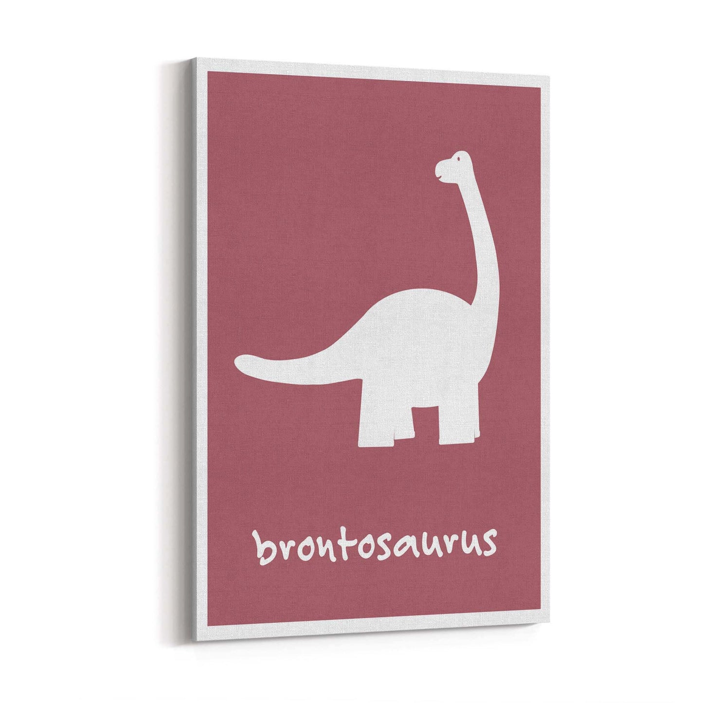 Brontosaurus Red Dinosaur Nursery Boys Bedroom Art - The Affordable Art Company