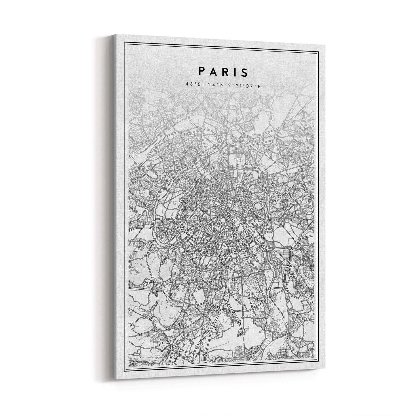 Paris France Minimal Map Travel Wall Art - The Affordable Art Company