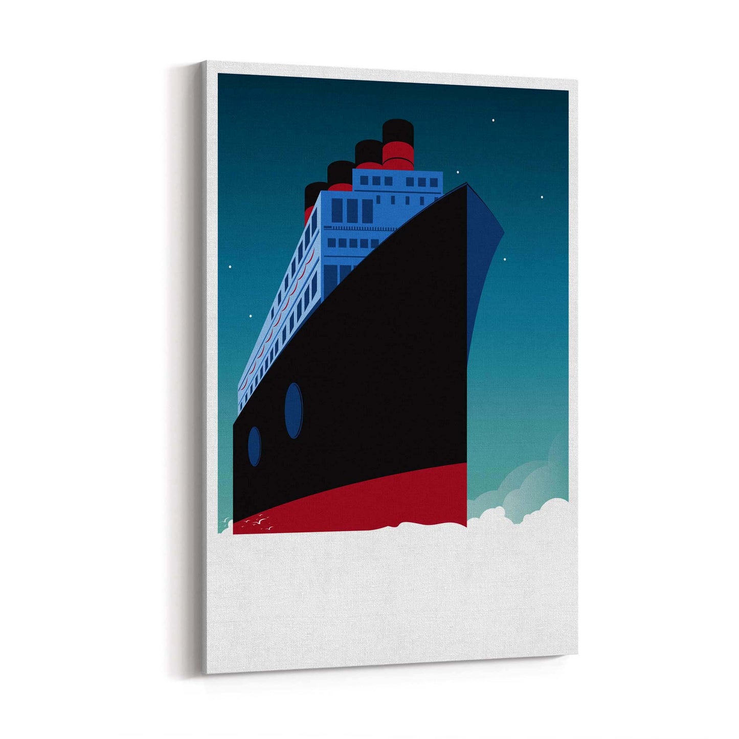 Retro Titanic Illustration Ship Wall Art - The Affordable Art Company