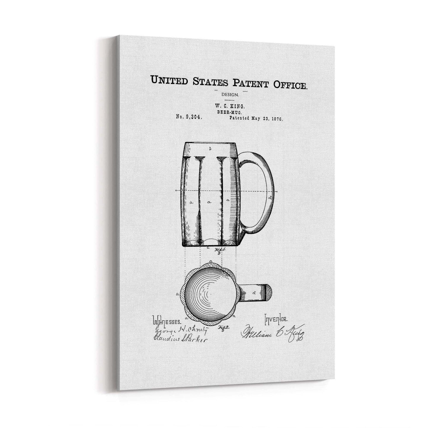 Vintage Beer Mug Patent Man Cave Gift Wall Art #2 - The Affordable Art Company