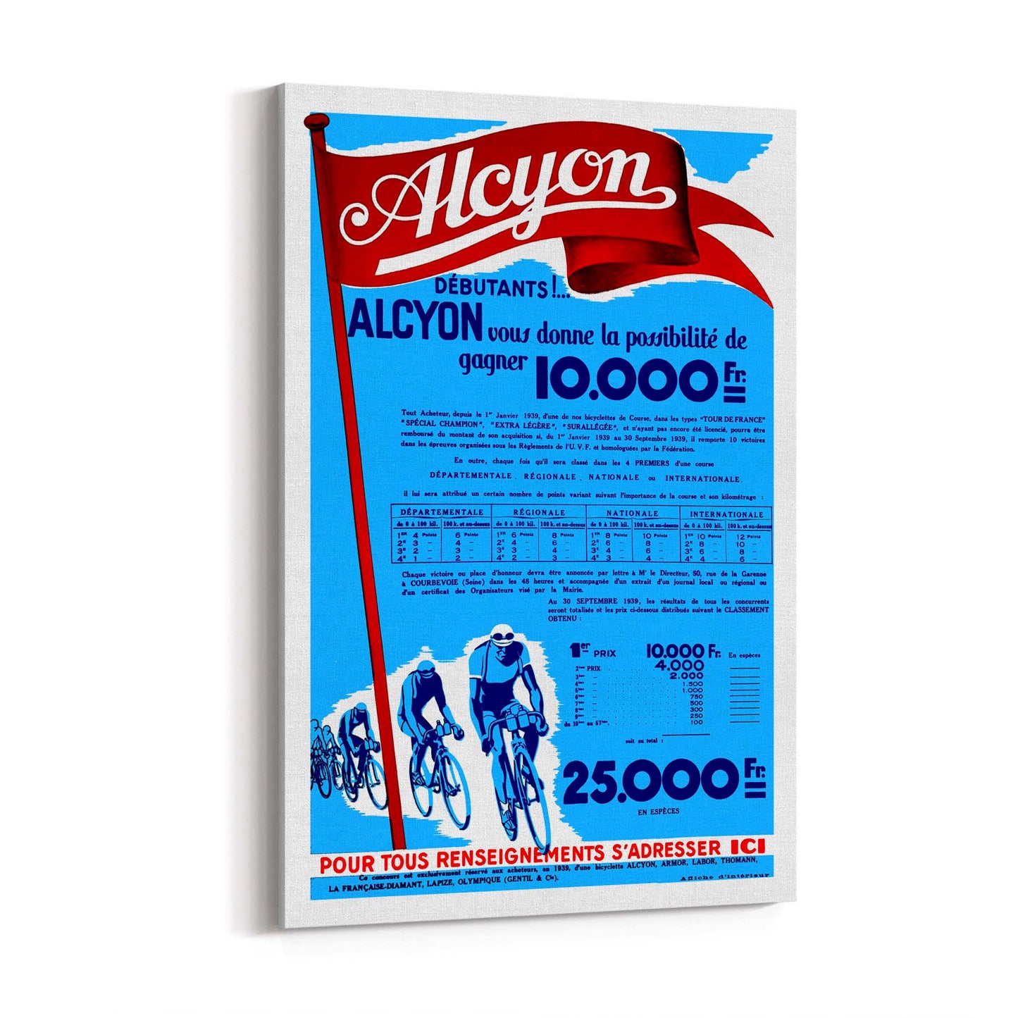 Alcyon Cycling Vintage Advert Wall Art - The Affordable Art Company