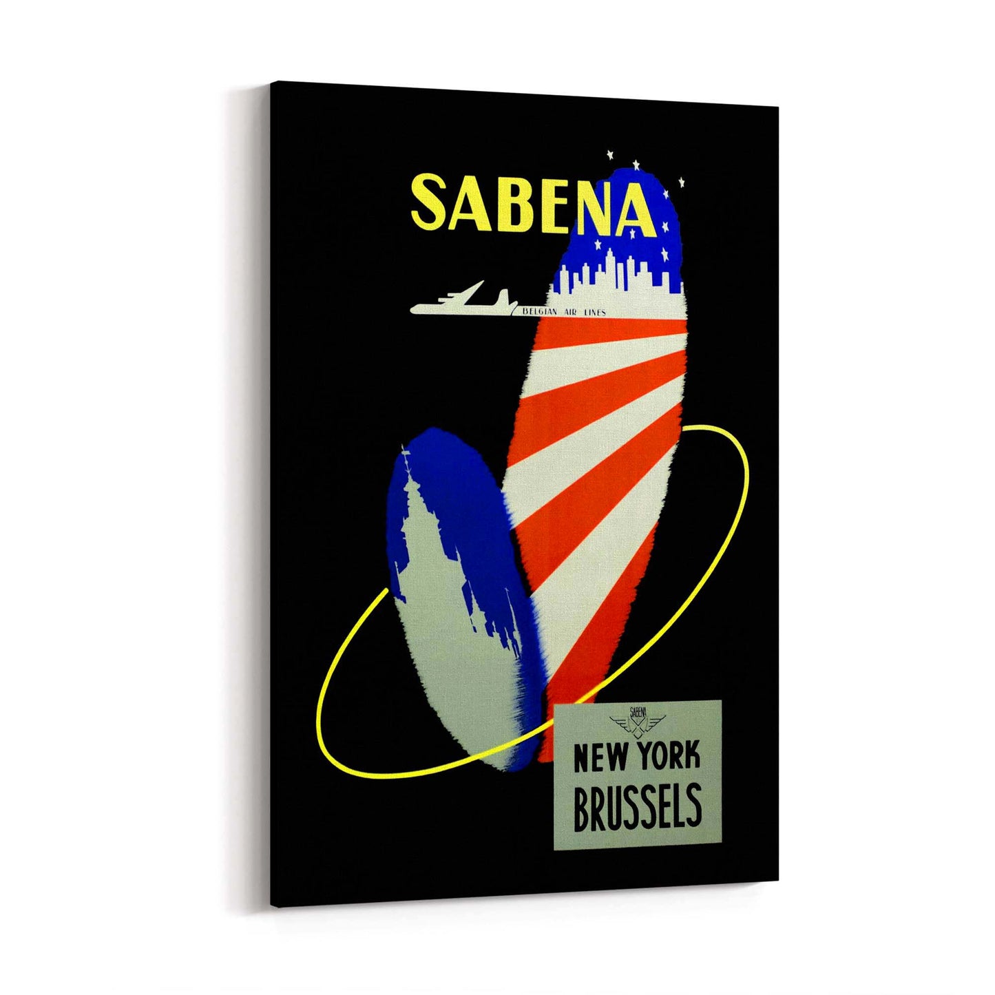 New York by Sabena Airlines Vintage Travel Advert Wall Art - The Affordable Art Company