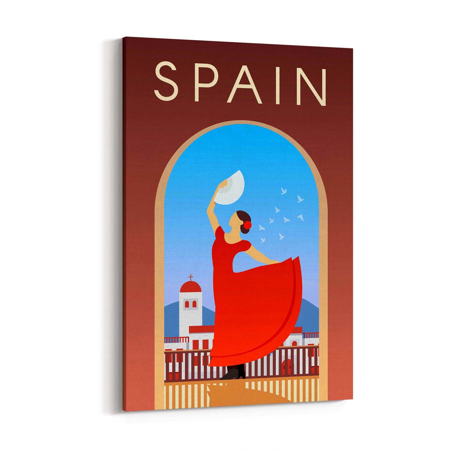 Retro Spain European Vintage Travel Wall Art - The Affordable Art Company