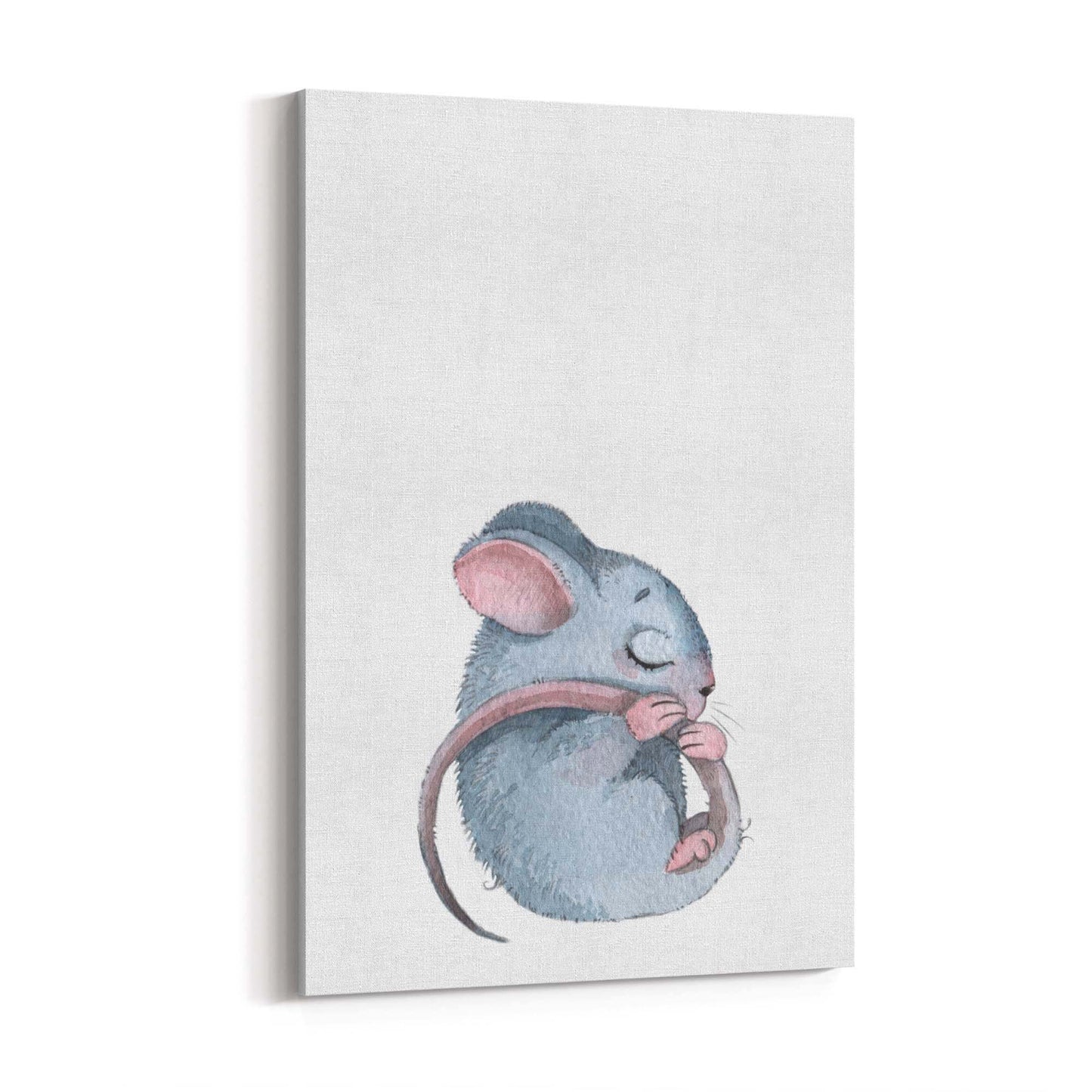 Sleeping Mouse Cartoon Animal Nursery Wall Art #1 - The Affordable Art Company