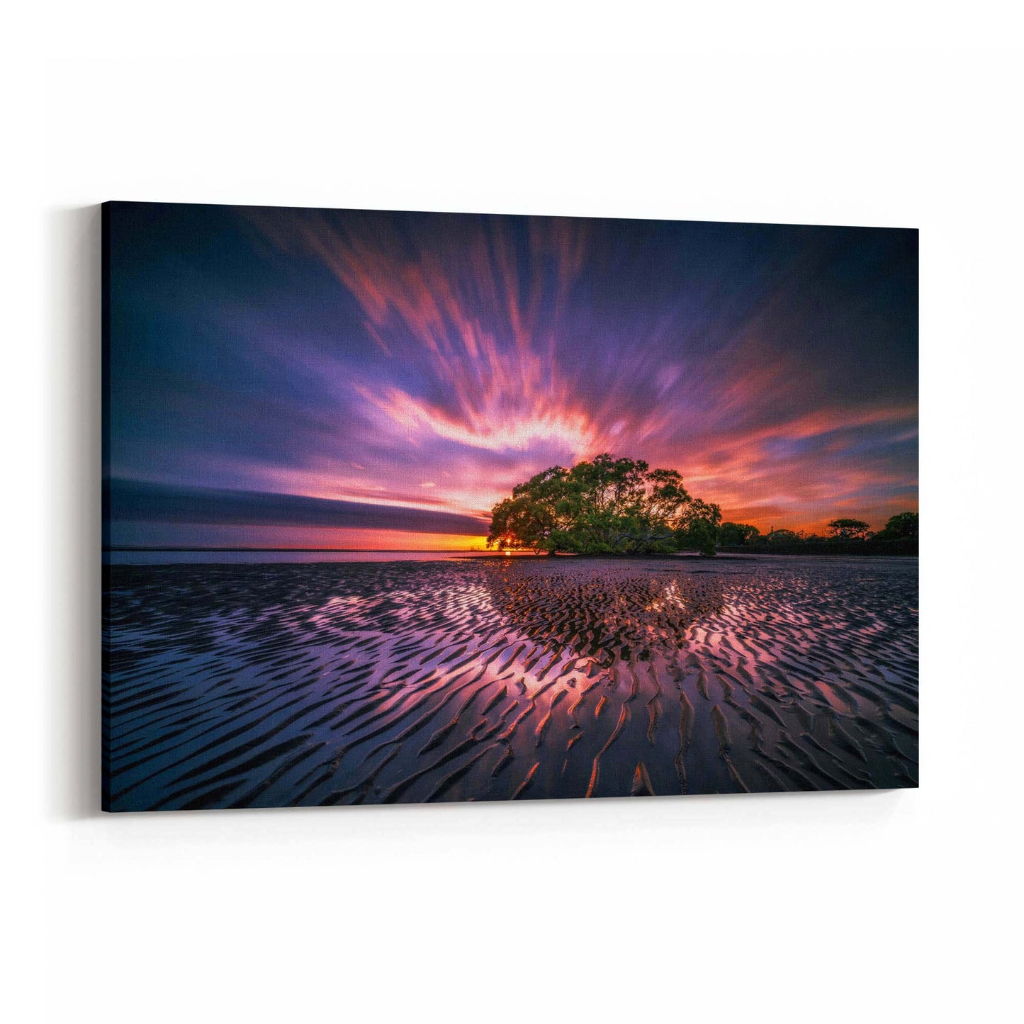 Low Tide Coastal Beach Photograph Wall Art - The Affordable Art Company