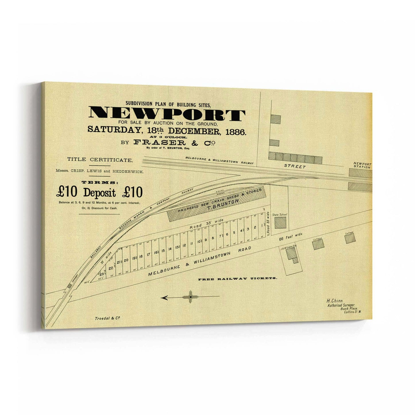 Newport, Melbourne Vintage Real Estate Advert Art - The Affordable Art Company