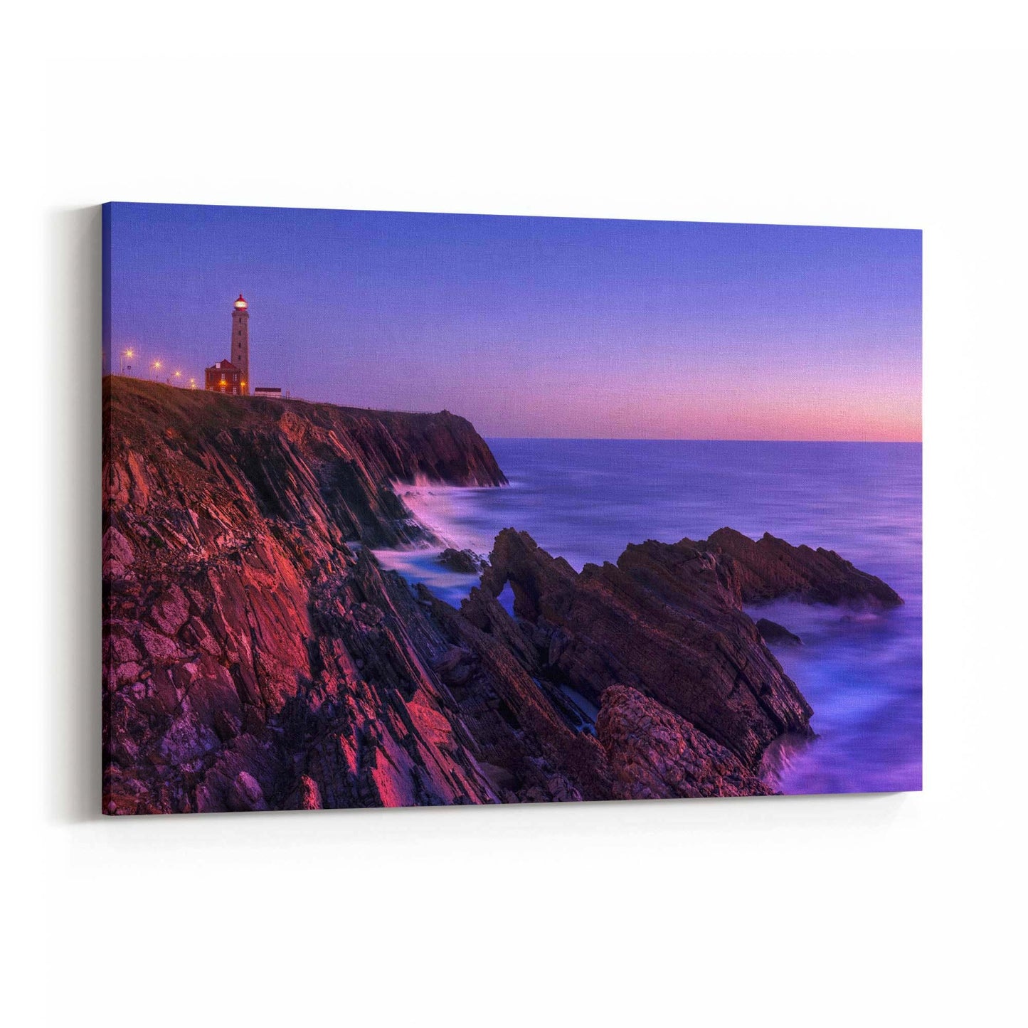 Lighthouse Sunset Photograph Coastal Wall Art - The Affordable Art Company