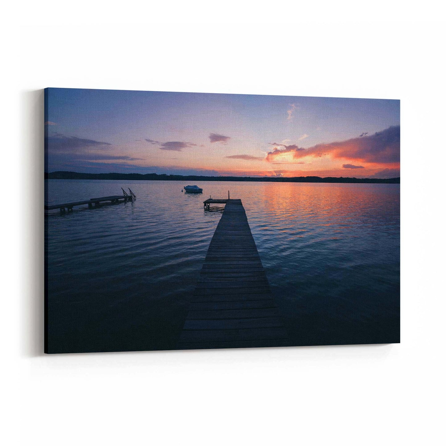 Sunset Pier Coastal Photograph Water Wall Art - The Affordable Art Company