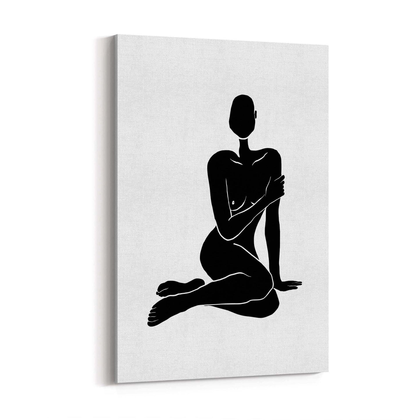 Minimal Female Nude Abstract Black Wall Art - The Affordable Art Company