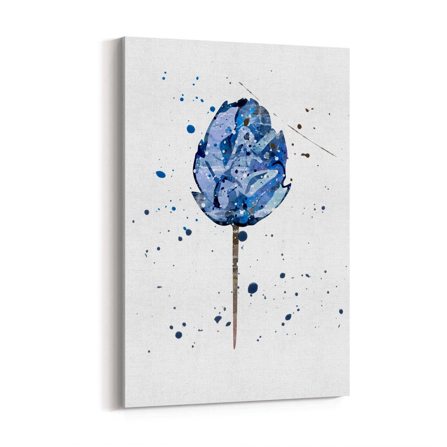 Scandi Blue Flower Design Minimal Kitchen Wall Art #2 - The Affordable Art Company
