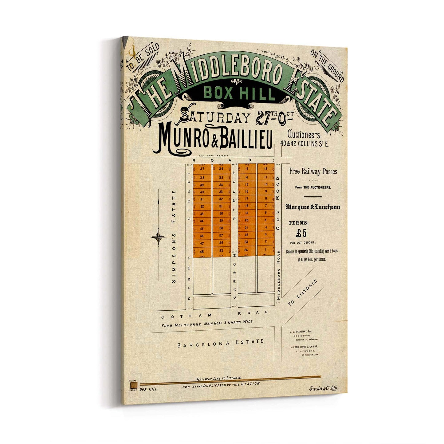 Box Hill Melbourne Vintage Real Estate Advert Art - The Affordable Art Company
