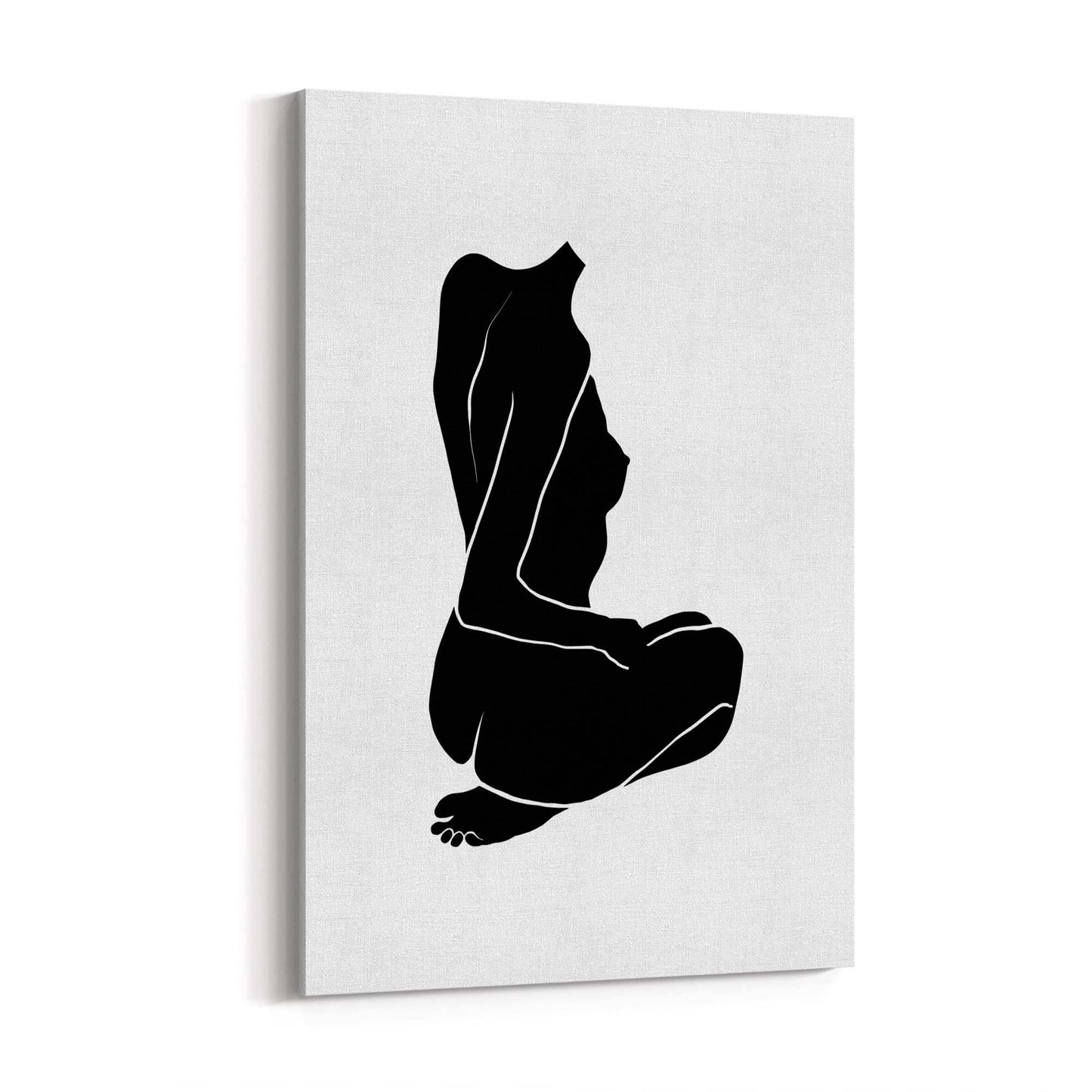 Abstract Black Minimal Female Nude Wall Art - The Affordable Art Company