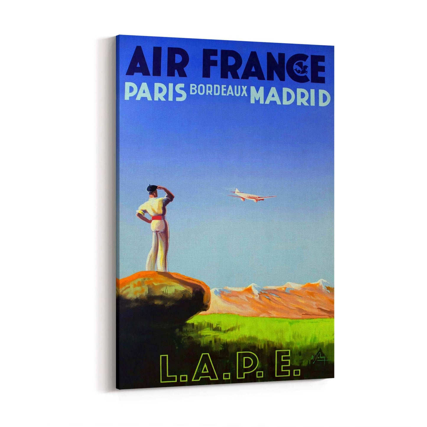 Paris, Bordeaux & Madrid by Air France Vintage Travel Advert Wall Art - The Affordable Art Company
