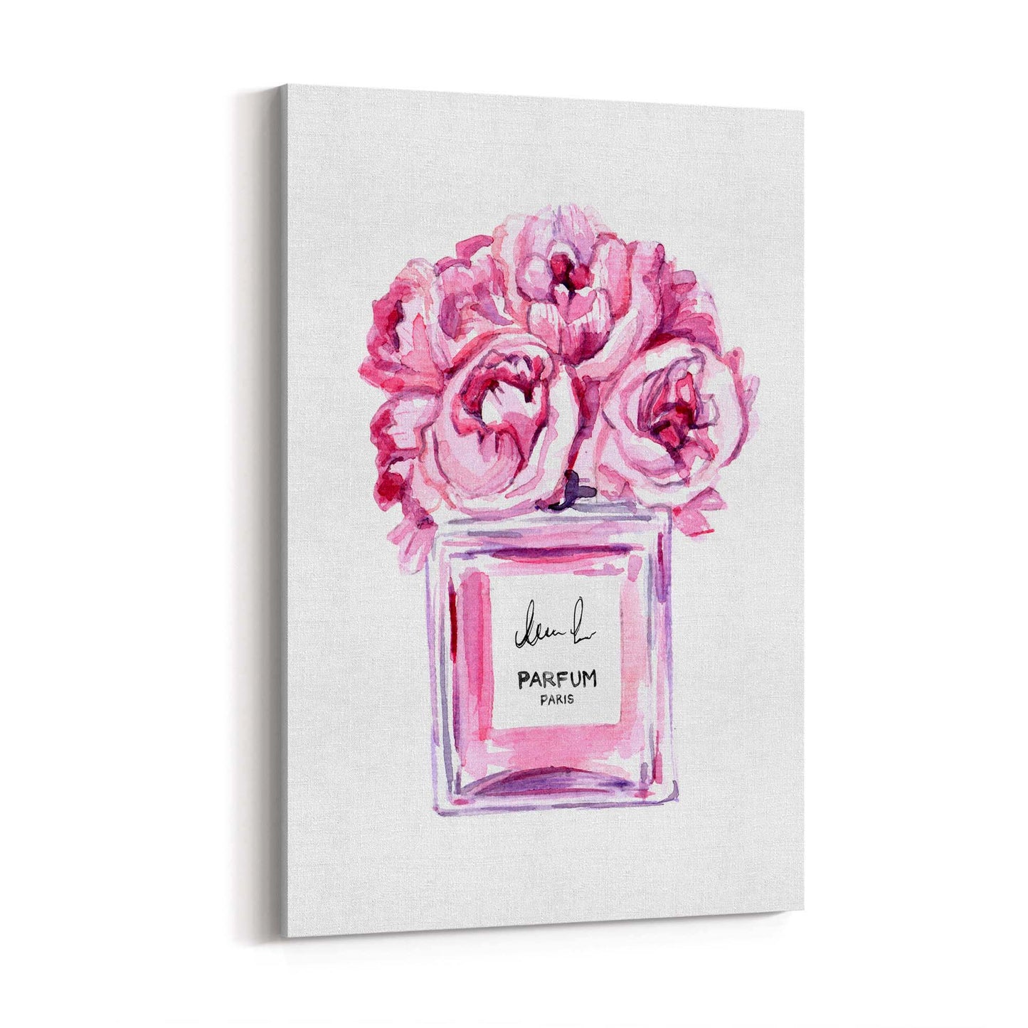 Pink Minimal Perfume Bottle Fashion Wall Art #1 - The Affordable Art Company