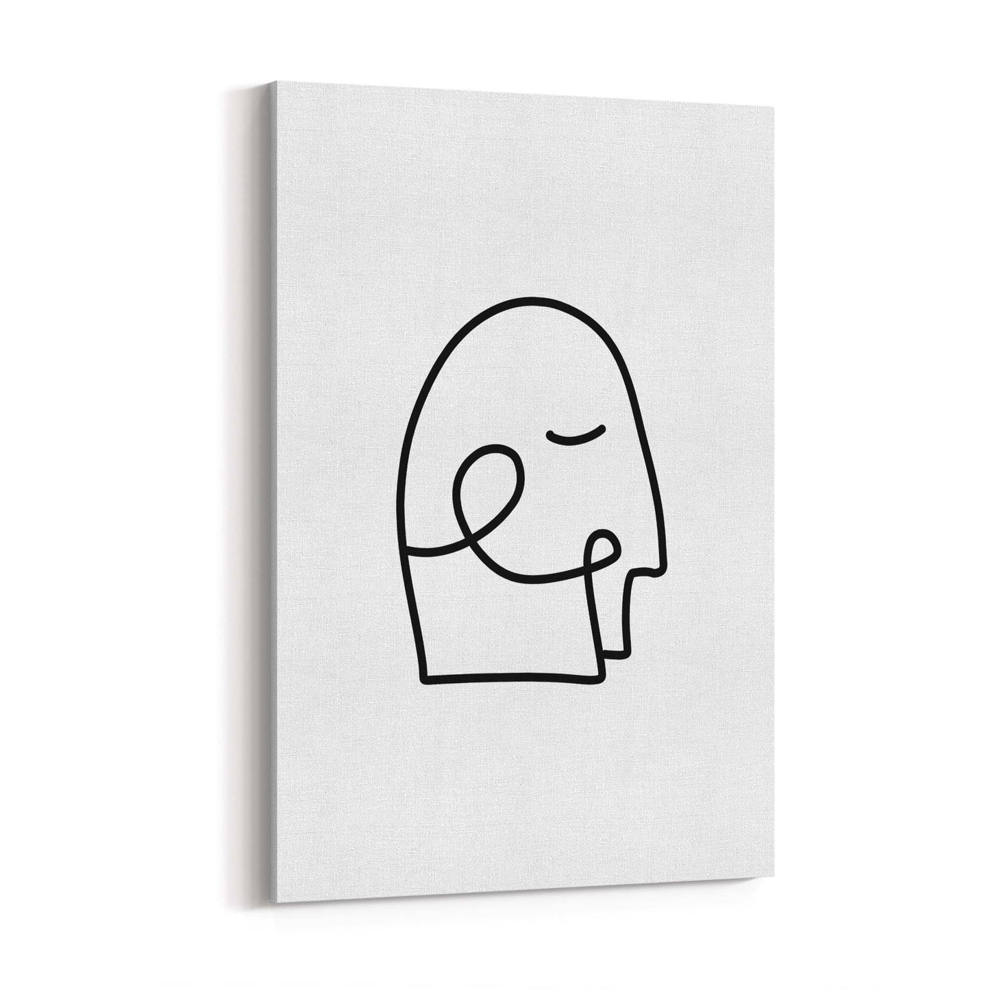 Minimal Abstract Line Face Modern Wall Art #7 - The Affordable Art Company