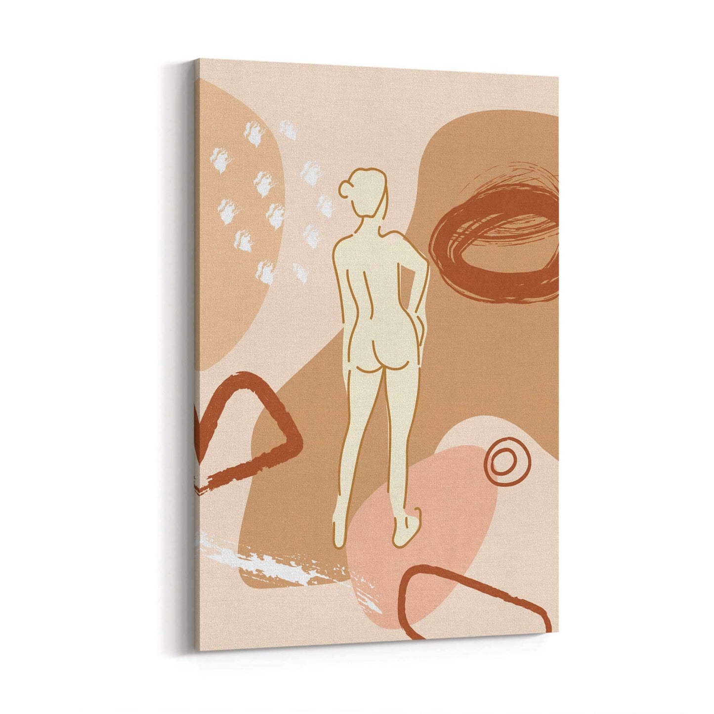 Nude Female Body Minimal Retro Drawing Wall Art - The Affordable Art Company