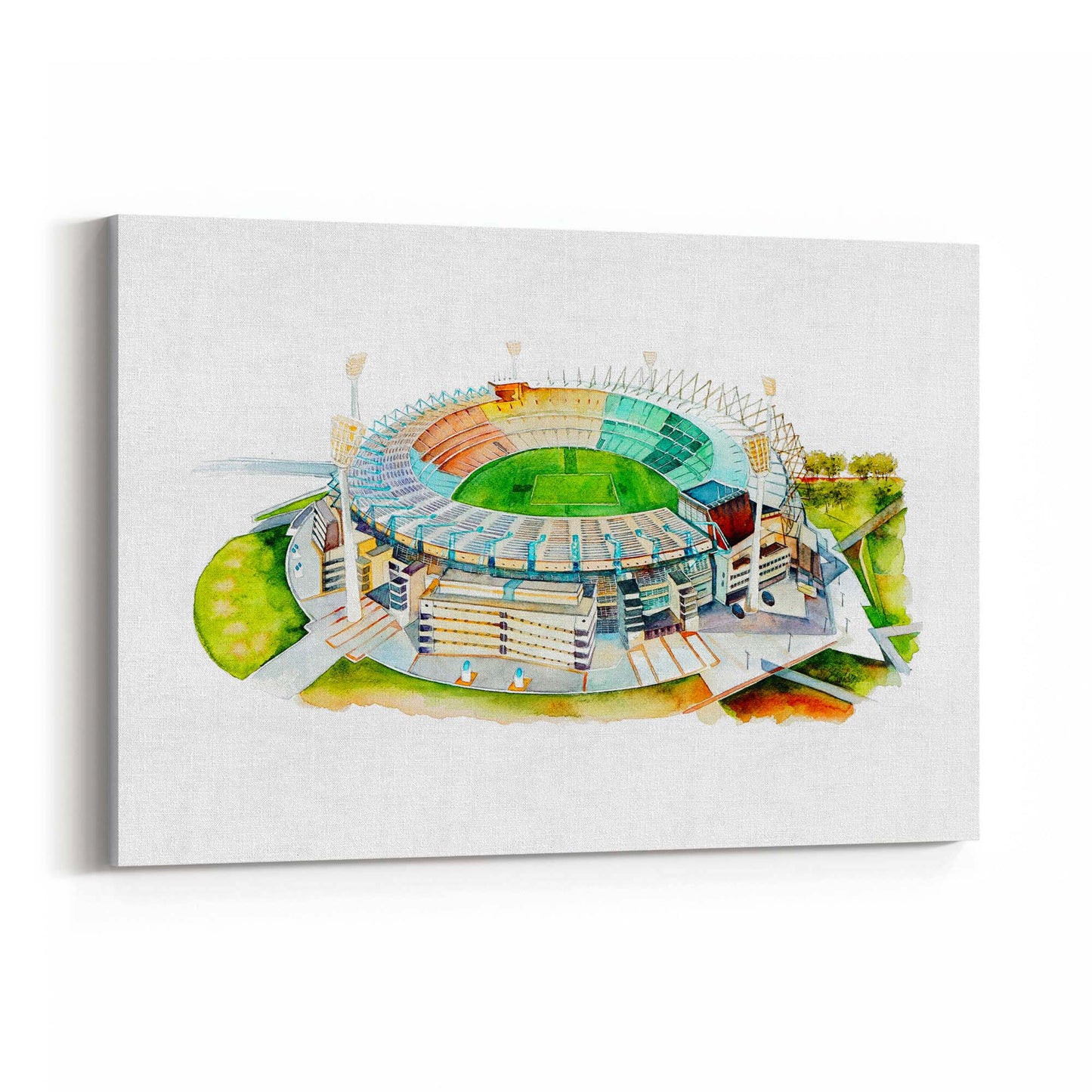 Melbourne Cricket Ground Watercolour MCG Wall Art - The Affordable Art Company