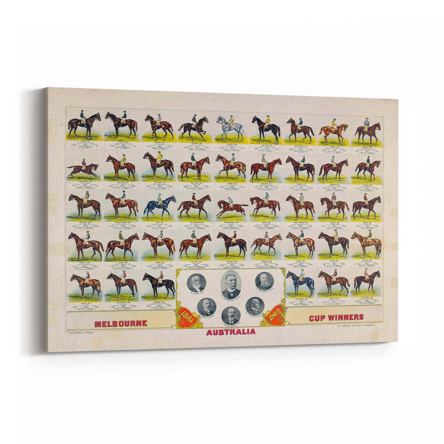 Melbourne Cup Winners (1861-1902) Wall Art - The Affordable Art Company