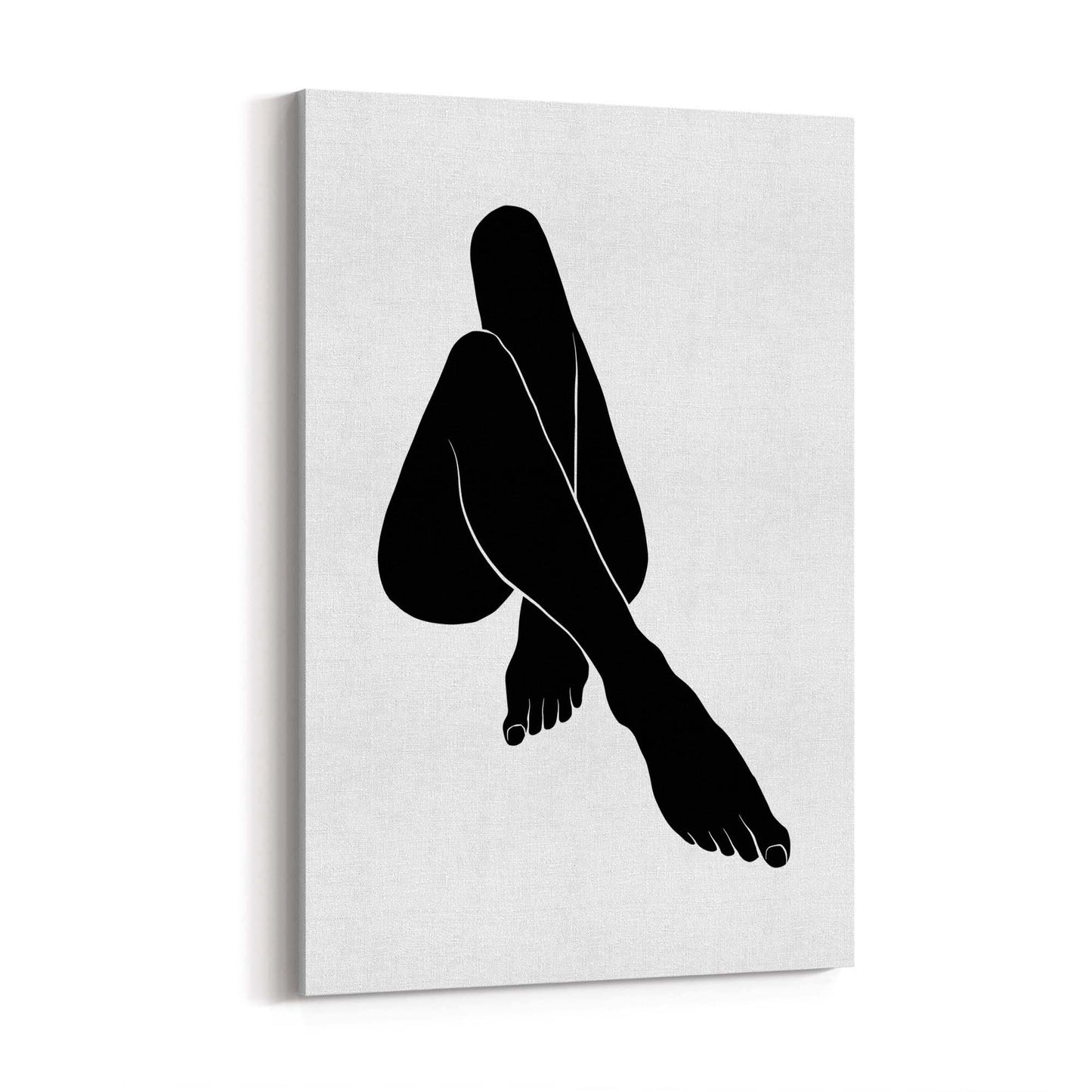 Nude Female Form Abstract Minimal Black Wall Art #1 - The Affordable Art Company