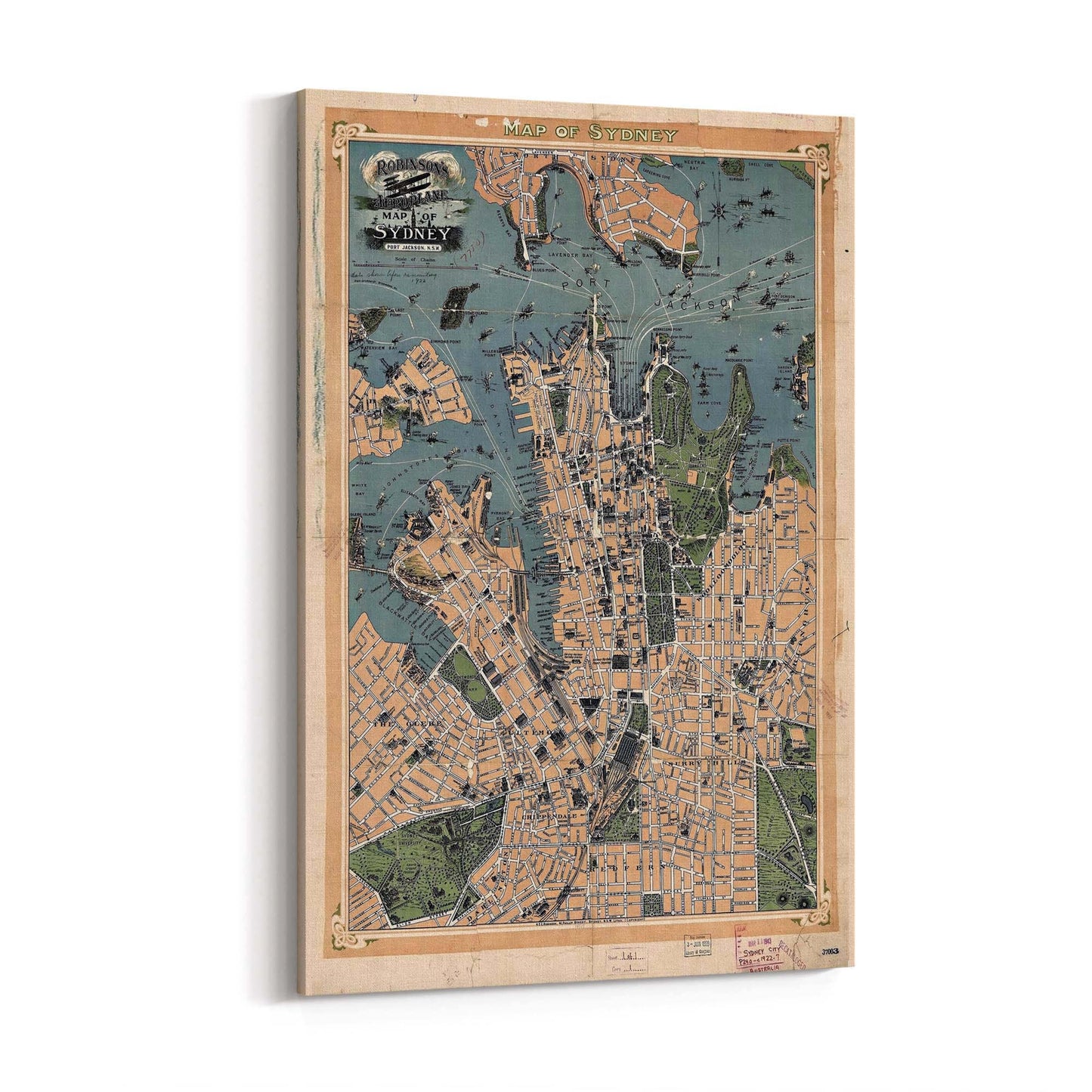 Sydney Vintage Map Australian Old Wall Art #1 - The Affordable Art Company